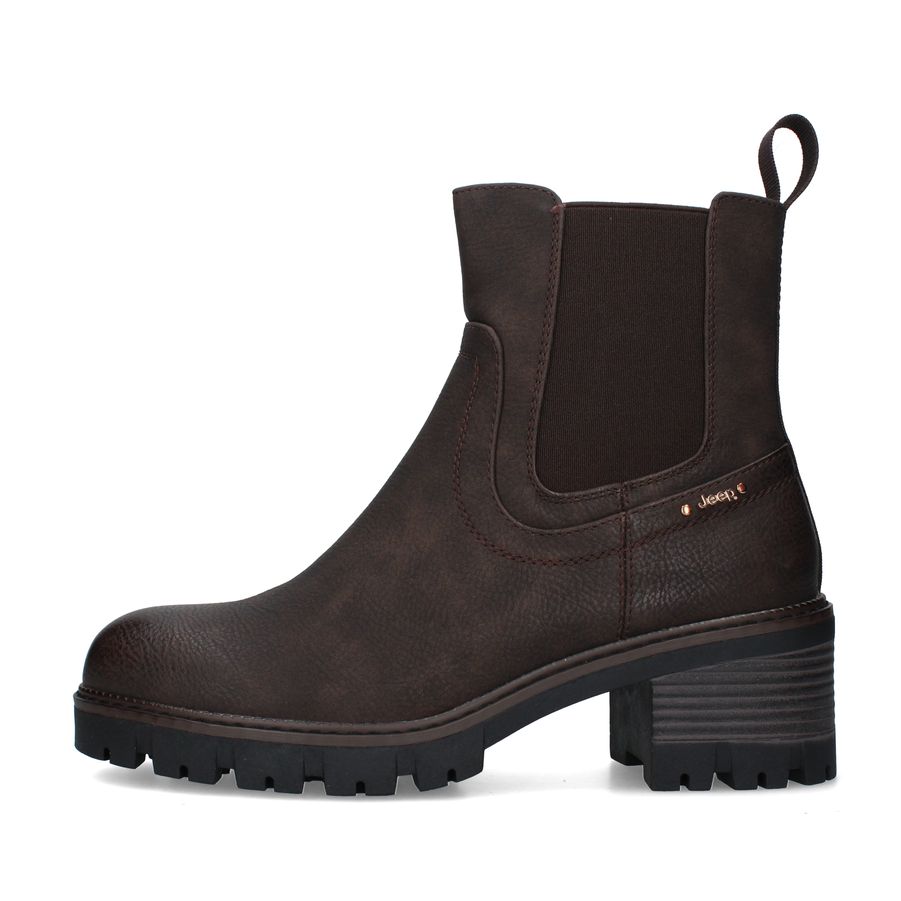 STIVALETTI TACCO ALTO CHELSEA CON INSERTI ELASTICI DONNA MARRONE