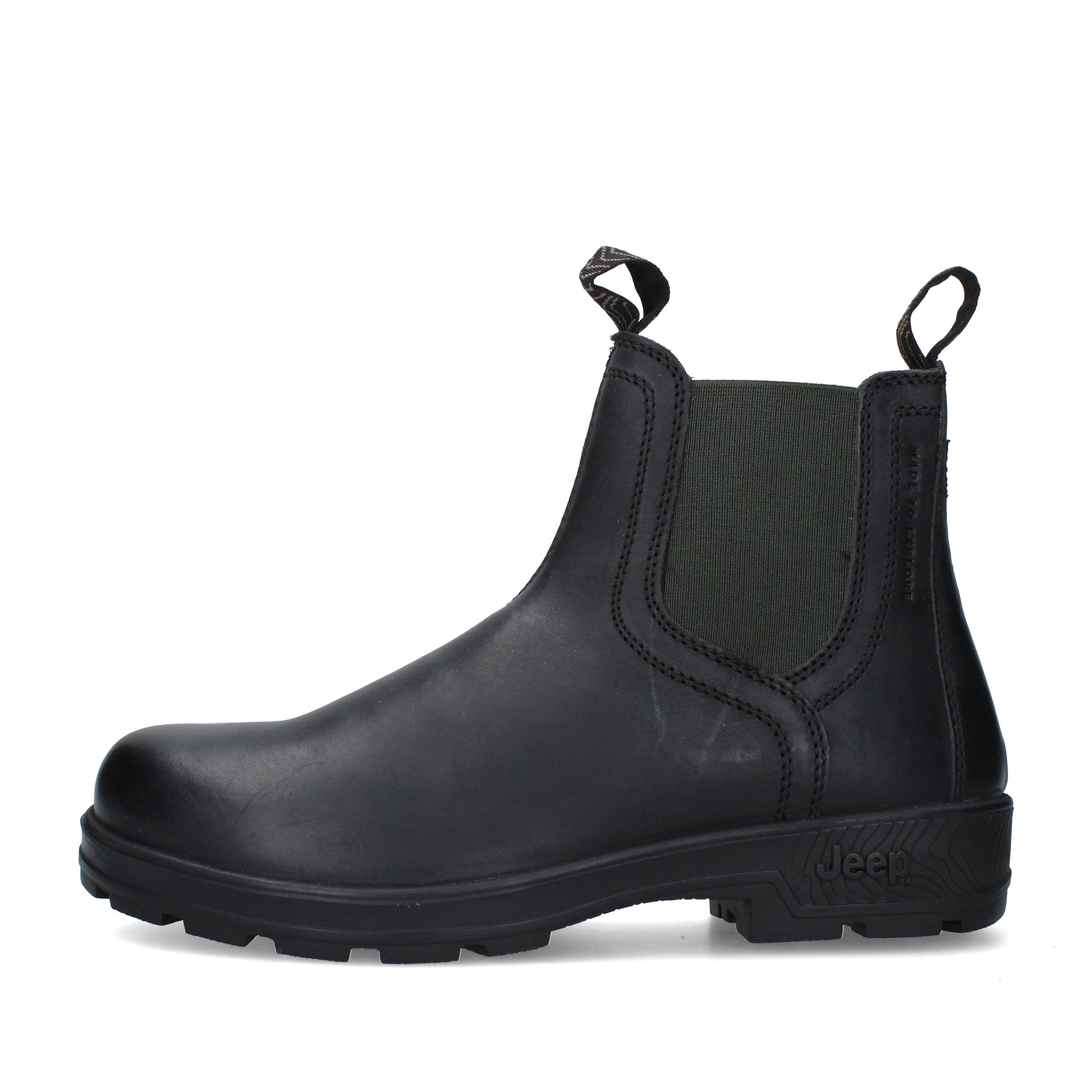 STIVALETTI CHELSEA CON INSERTI ELASTICI UOMO NERO VERDE