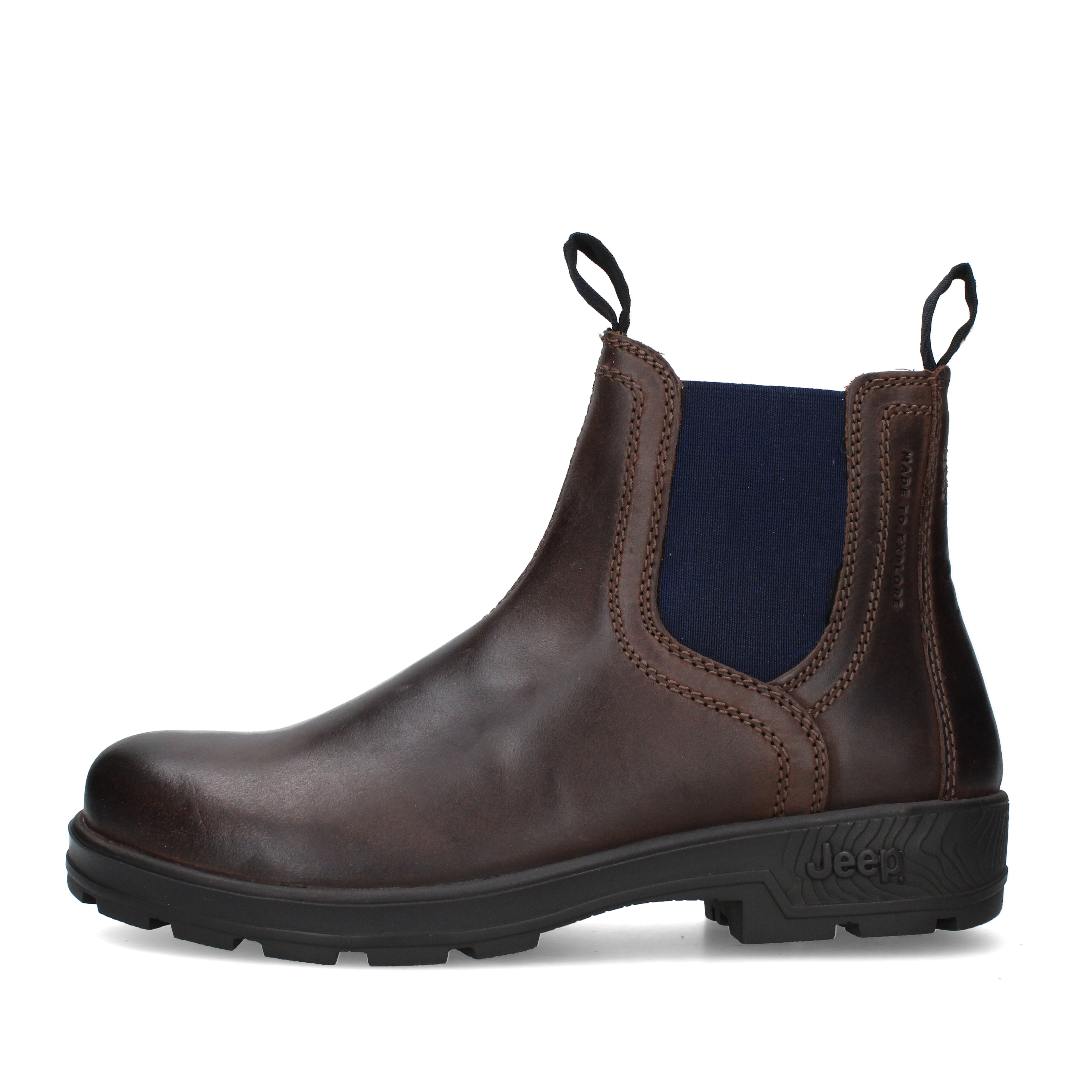 STIVALETTI CHELSEA CON INSERTI ELASTICI UOMO MARRONE BLU