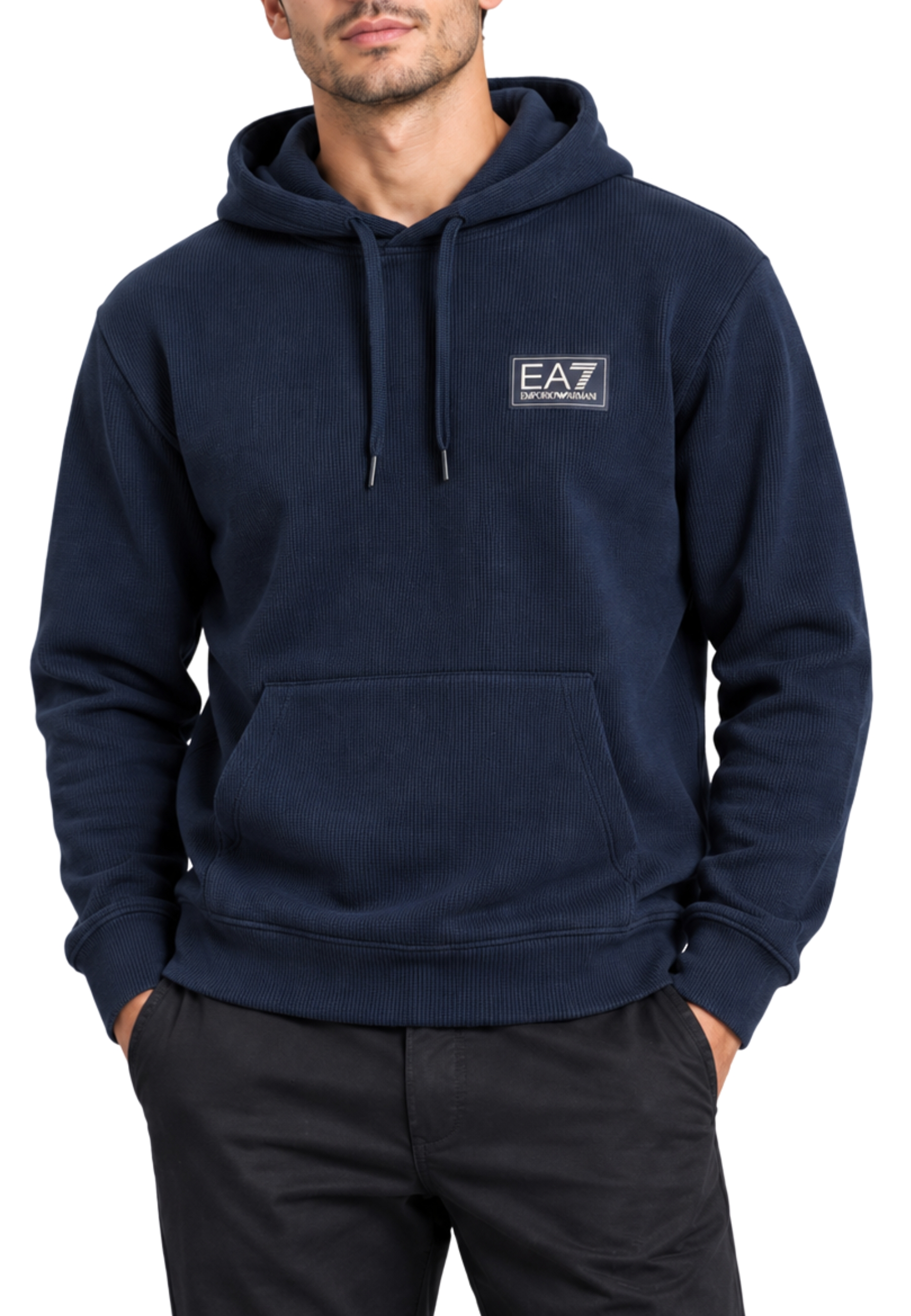 FELPA CON CAPPUCCIO UOMO BLU