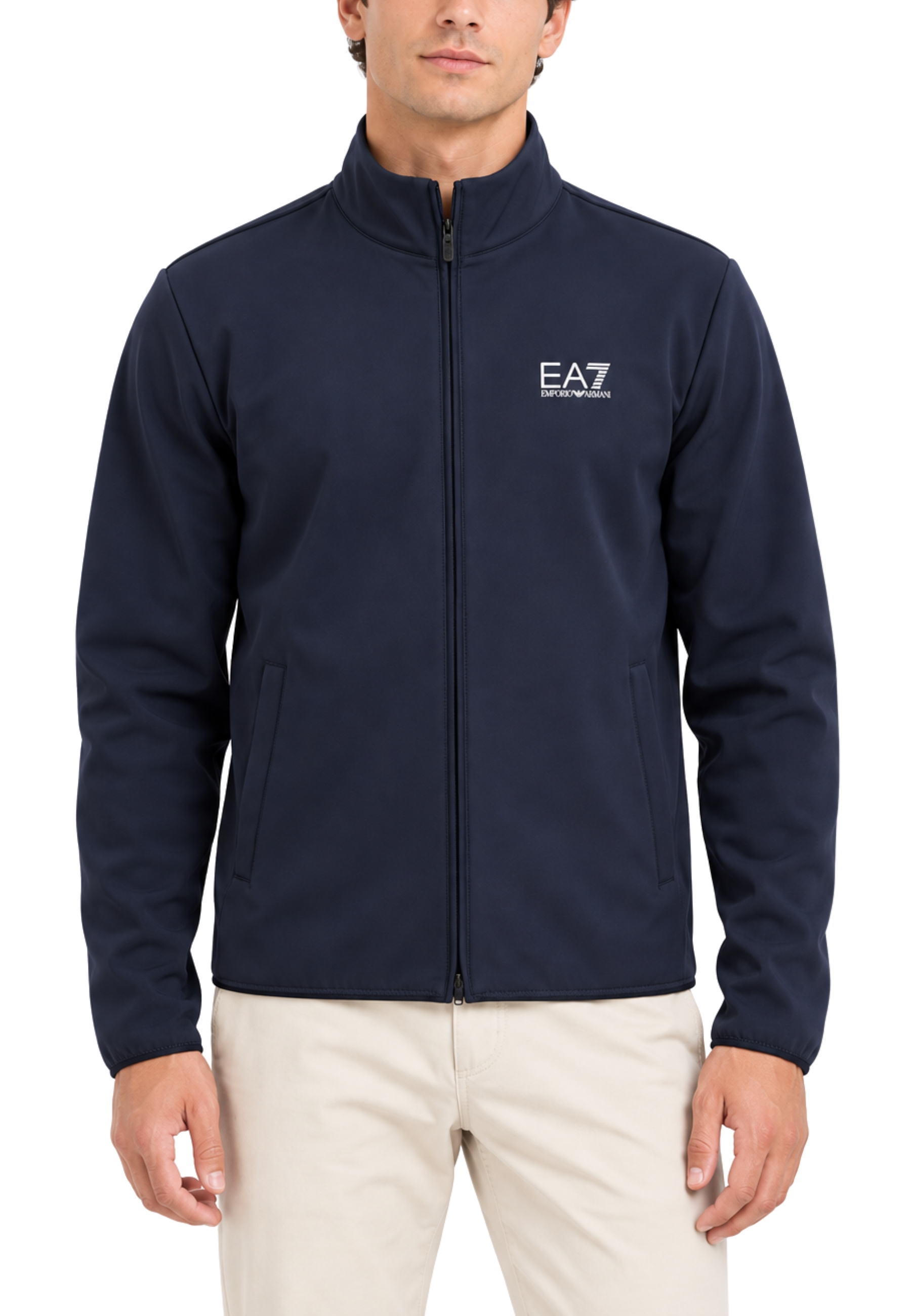 FELPA CON ZIP TECNICA STRETCH UOMO BLU