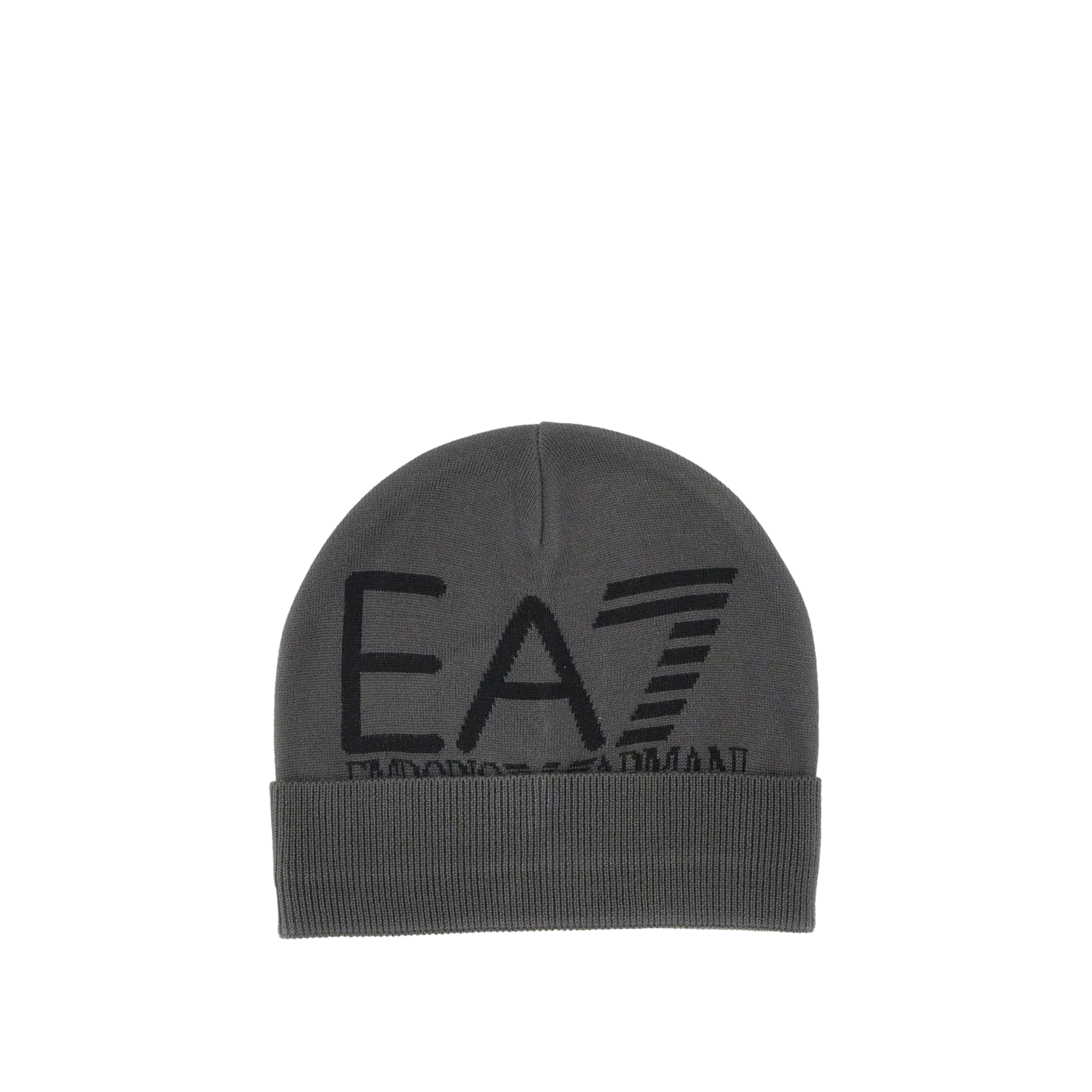 CAPPELLO BEANIE CON LOGO JACQUARD UOMO GRIGIO