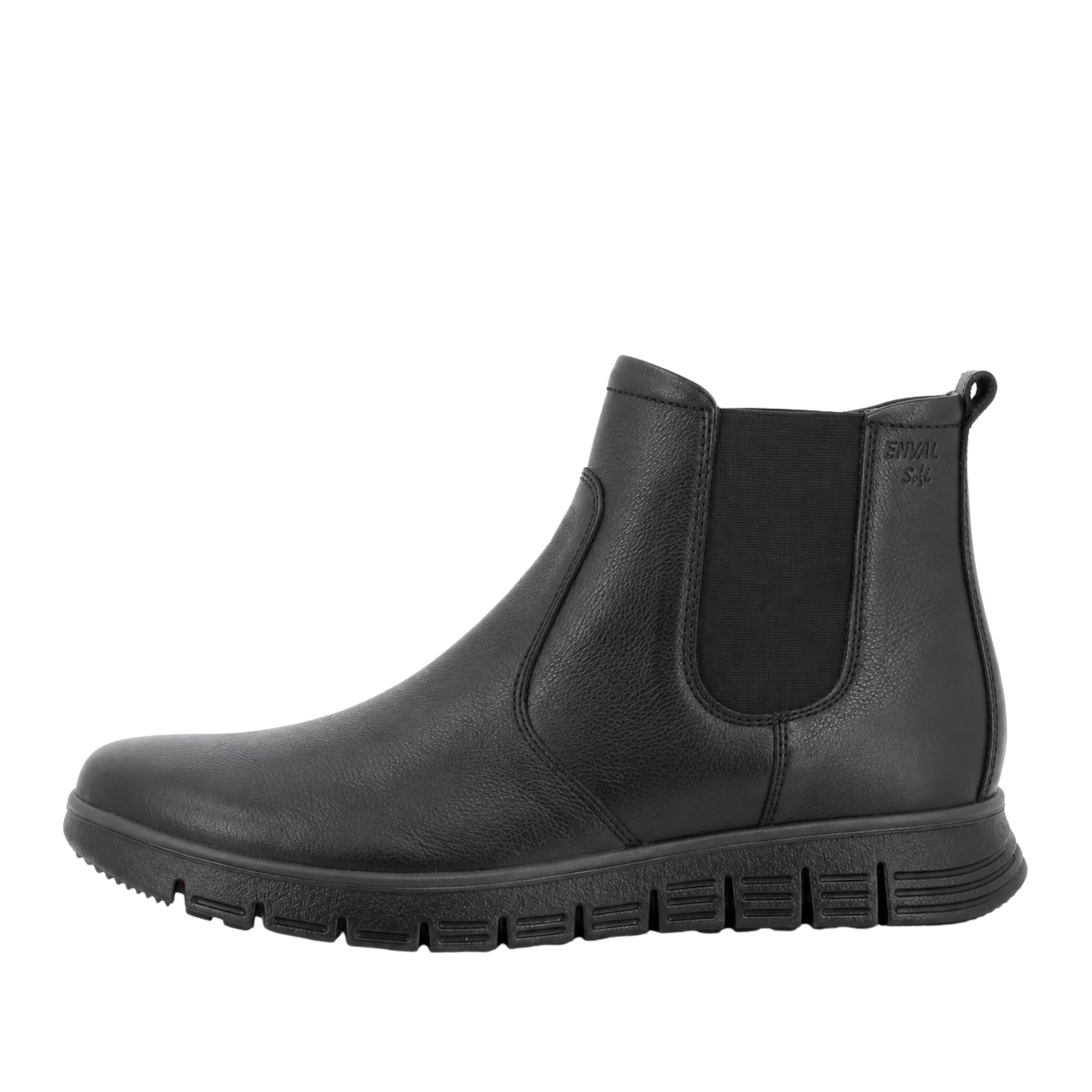 STIVALETTI IN PELLE CON ELASTICO UOMO NERO