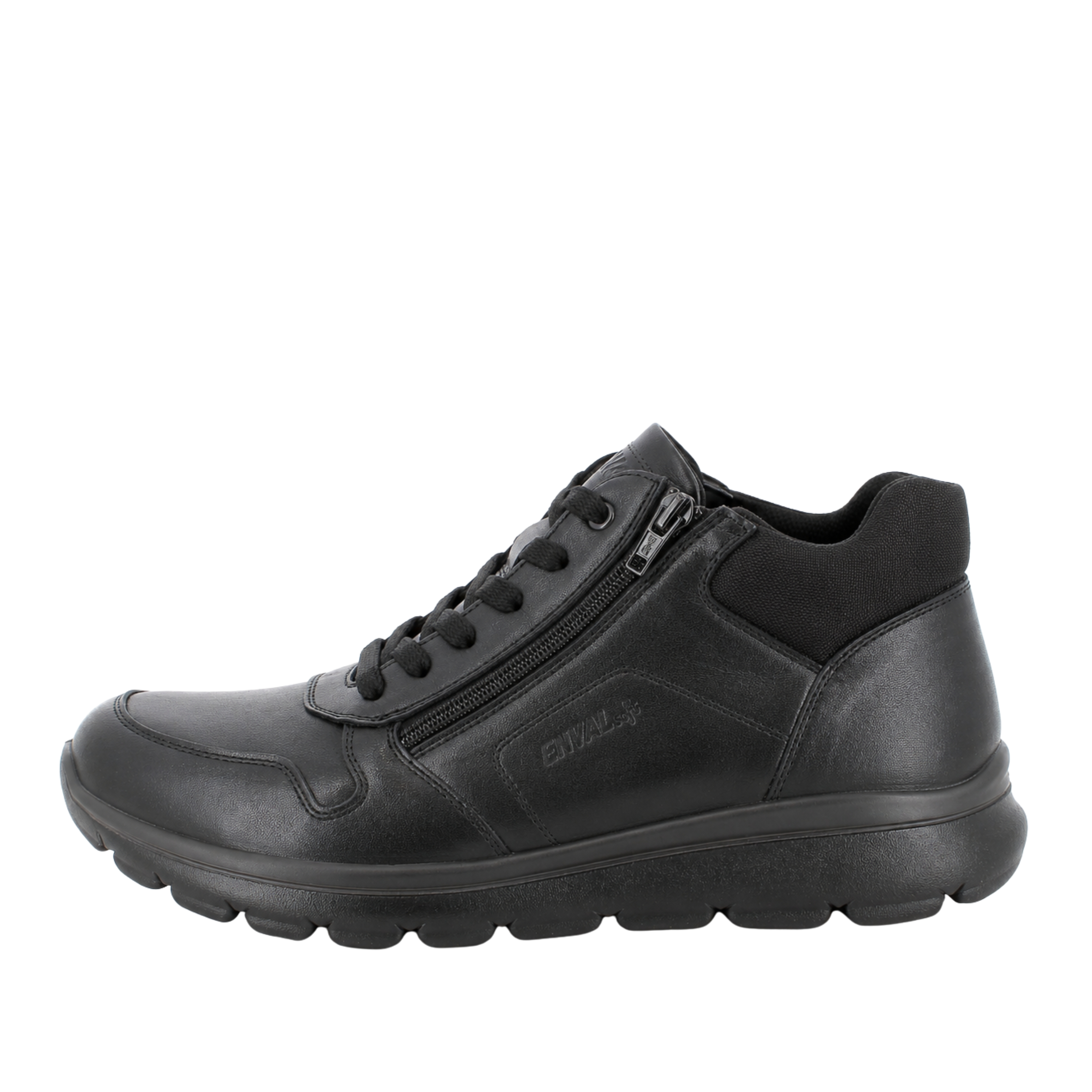 SNEAKERS BASSE IN PELLE CON ZIP UOMO NERO