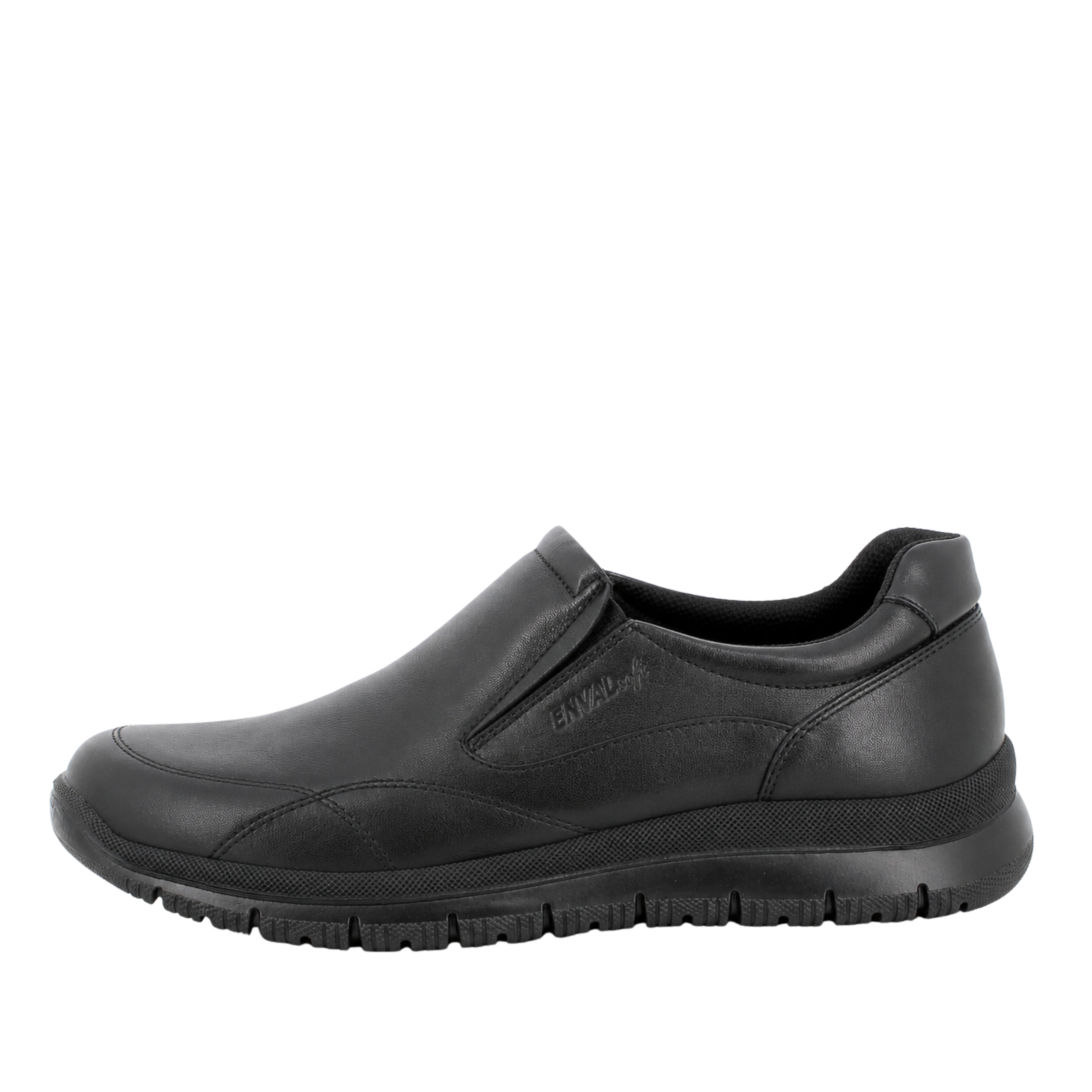 SNEAKERS SLIP ON IN PELLE UOMO NERO
