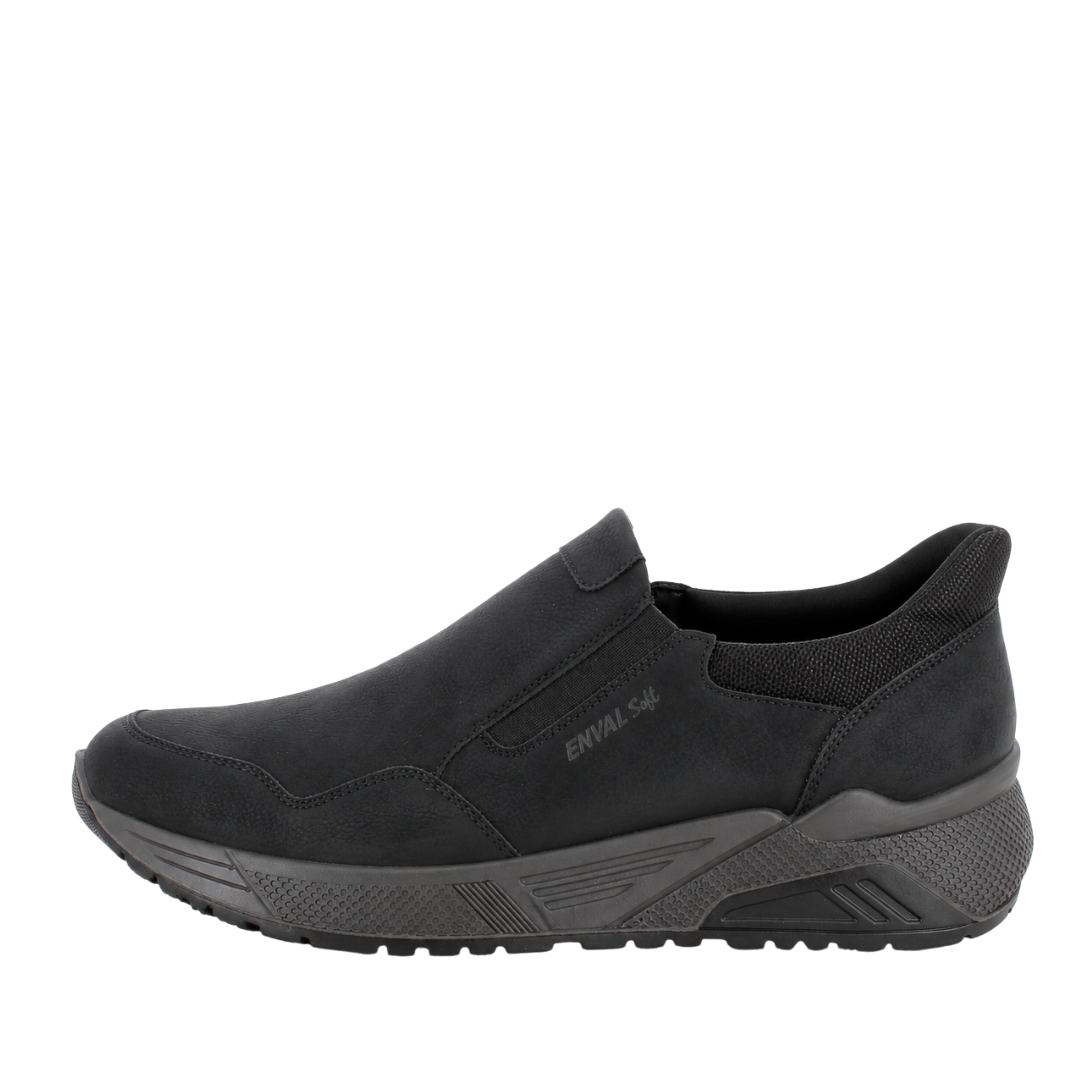SNEAKERS SLIP ON IN PELLE NABUK UOMO NERO