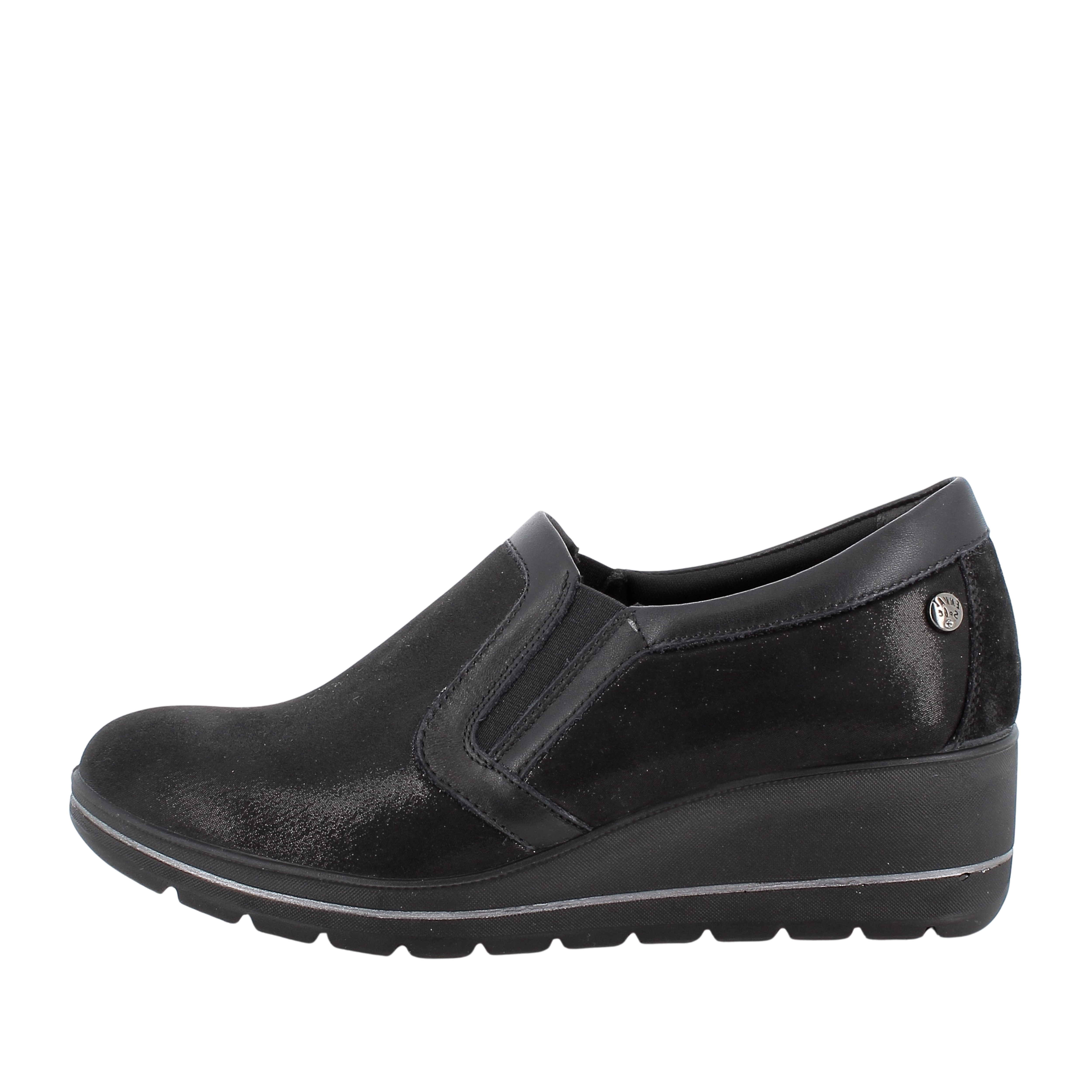 SNEAKERS SLIP ON IN TESSUTO STRETCH CON ZEPPA DONNA NERO