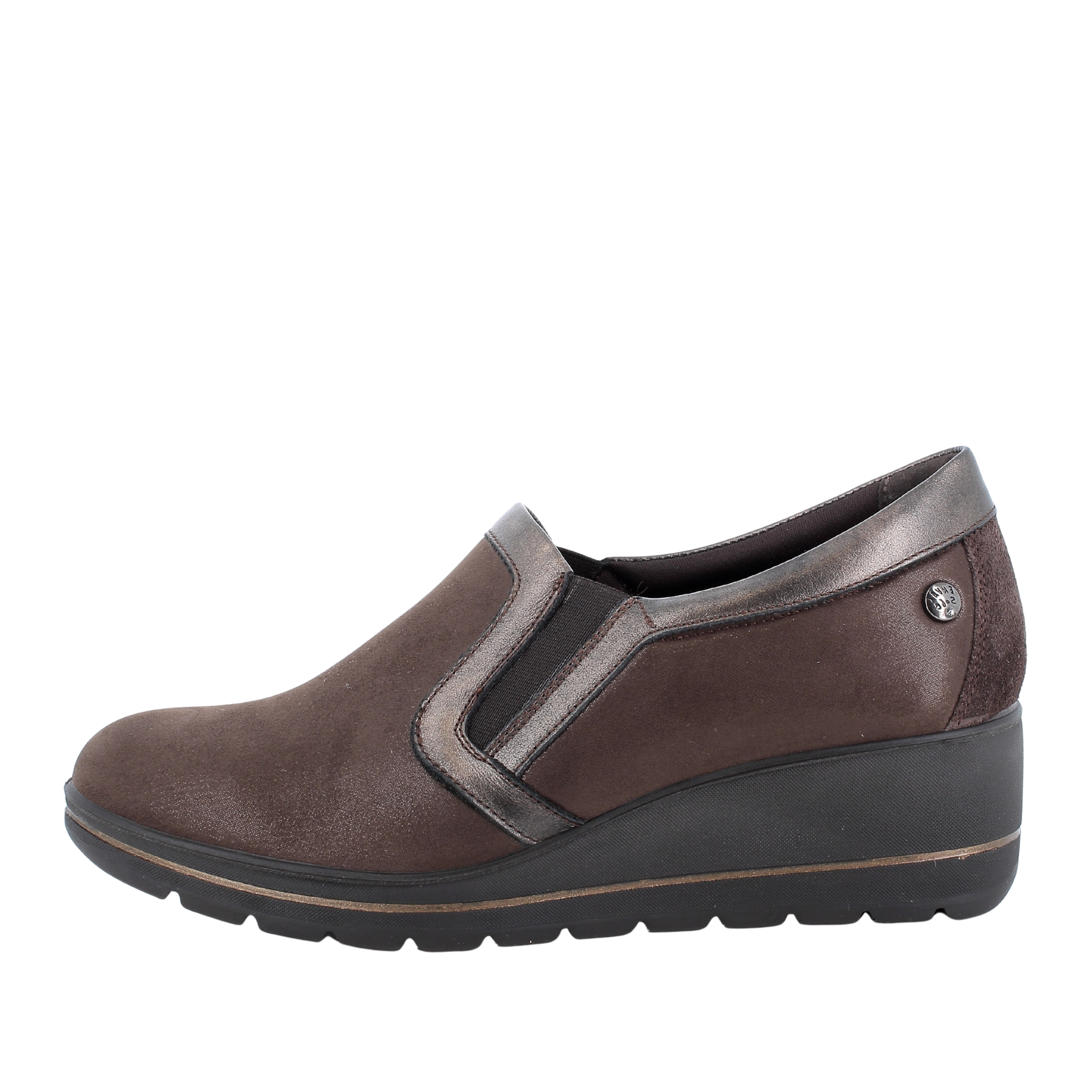 SNEAKERS SLIP ON IN TESSUTO STRETCH CON ZEPPA DONNA MARRONE
