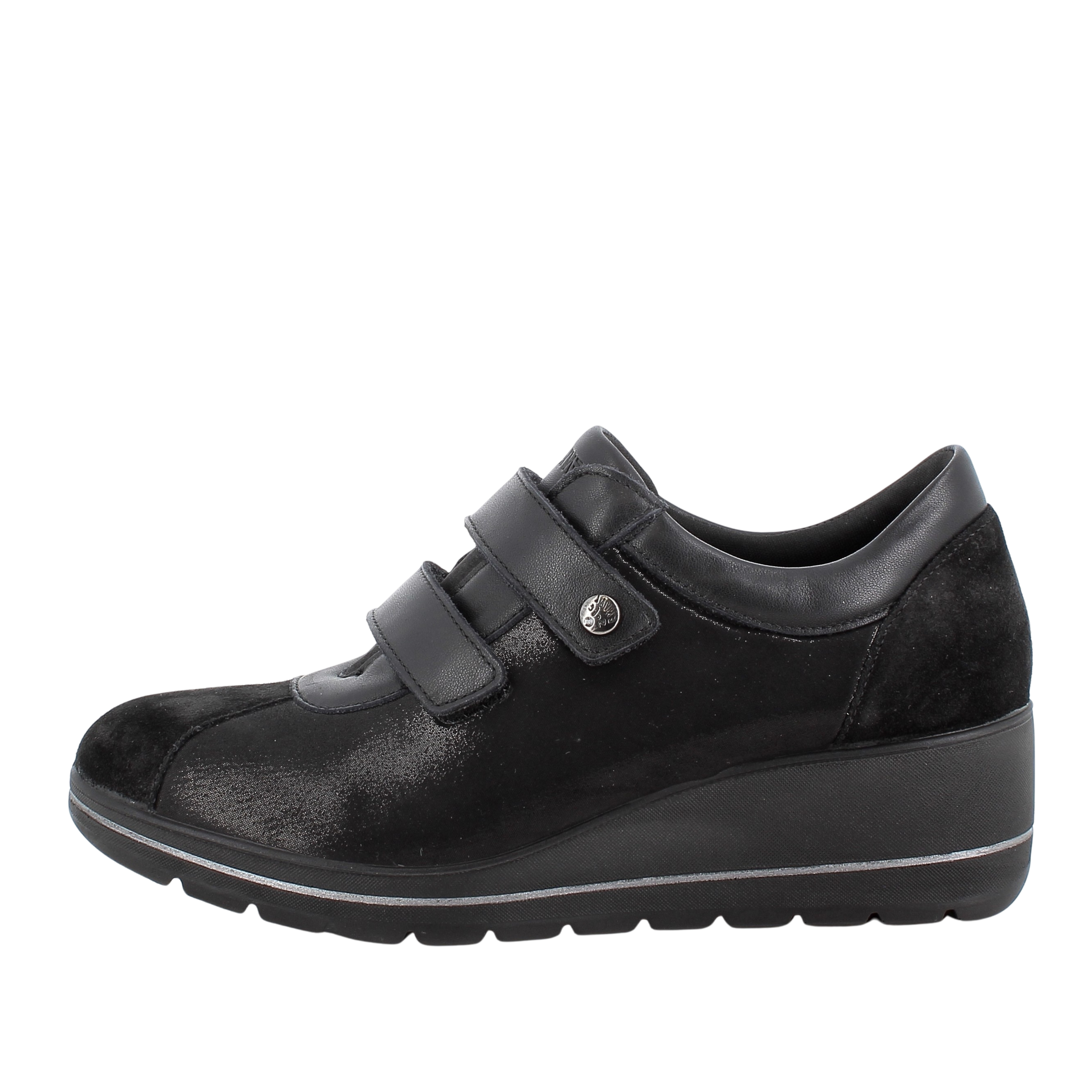 SNEAKERS BASSE IN TESSUTO STRETCH CON DOPPIO STRAP DONNA NERO