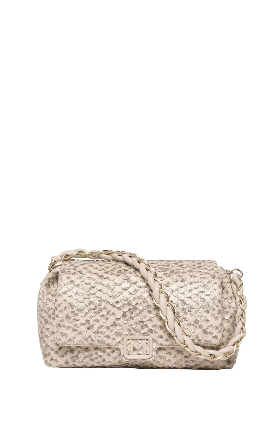 BORSA A MANO CON TRACOLLA E MANICO INTRECCIATO DONNA BEIGE