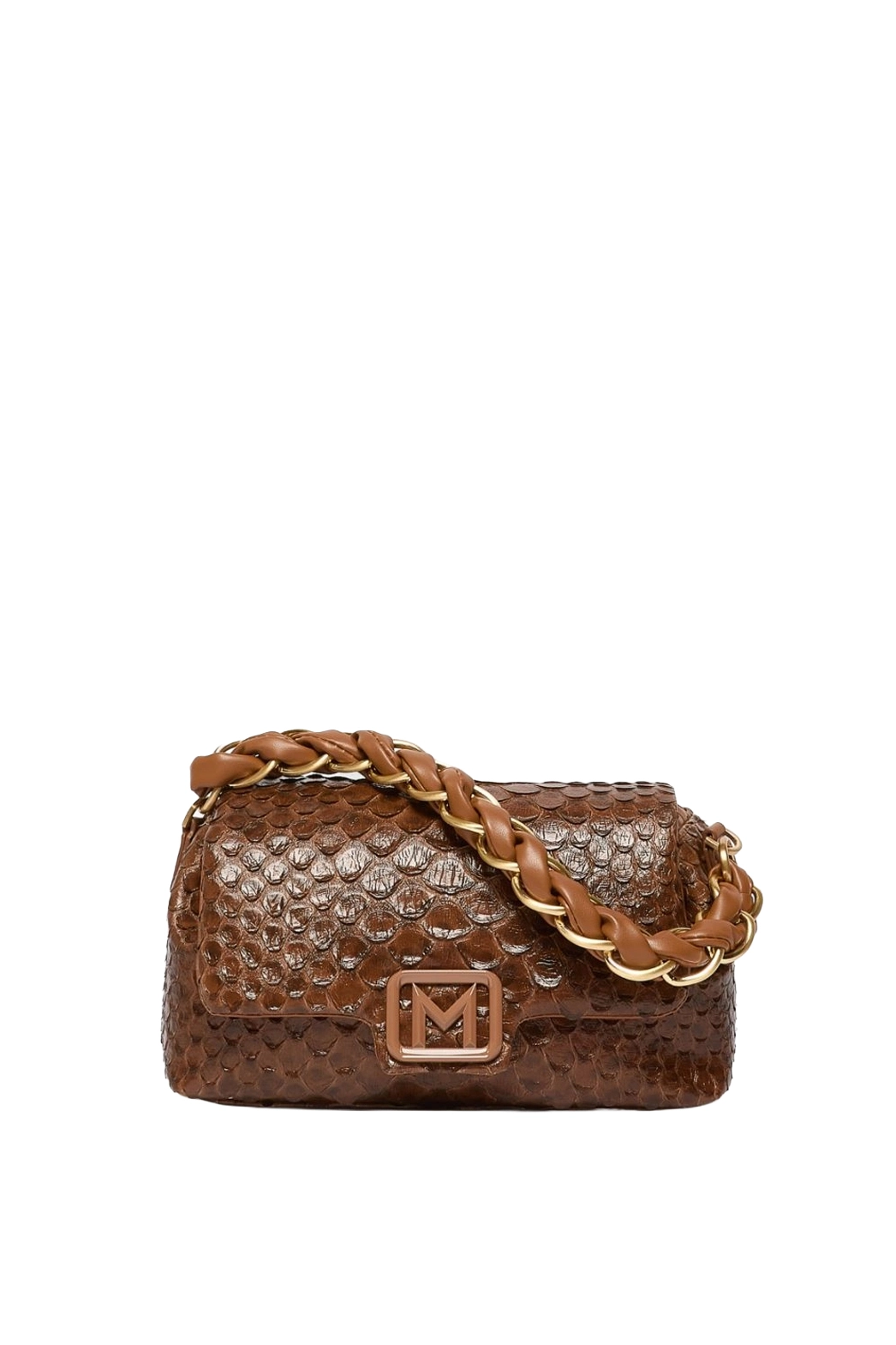 BORSA A MANO LE MUSE IN JERSEY SPALMATO CON TRACOLLA DONNA MARRONE