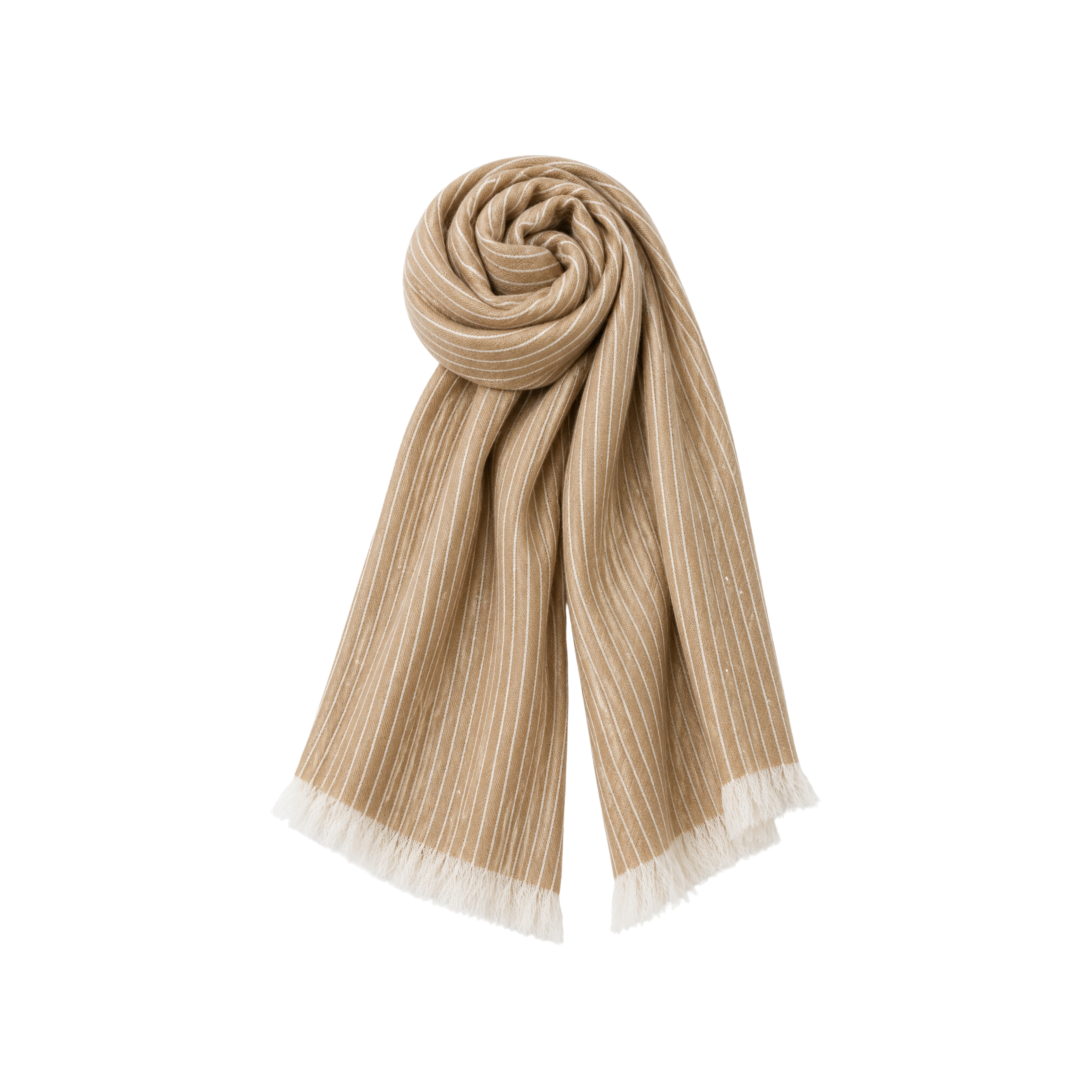 STOLA CON PAILETTES DONNA BEIGE