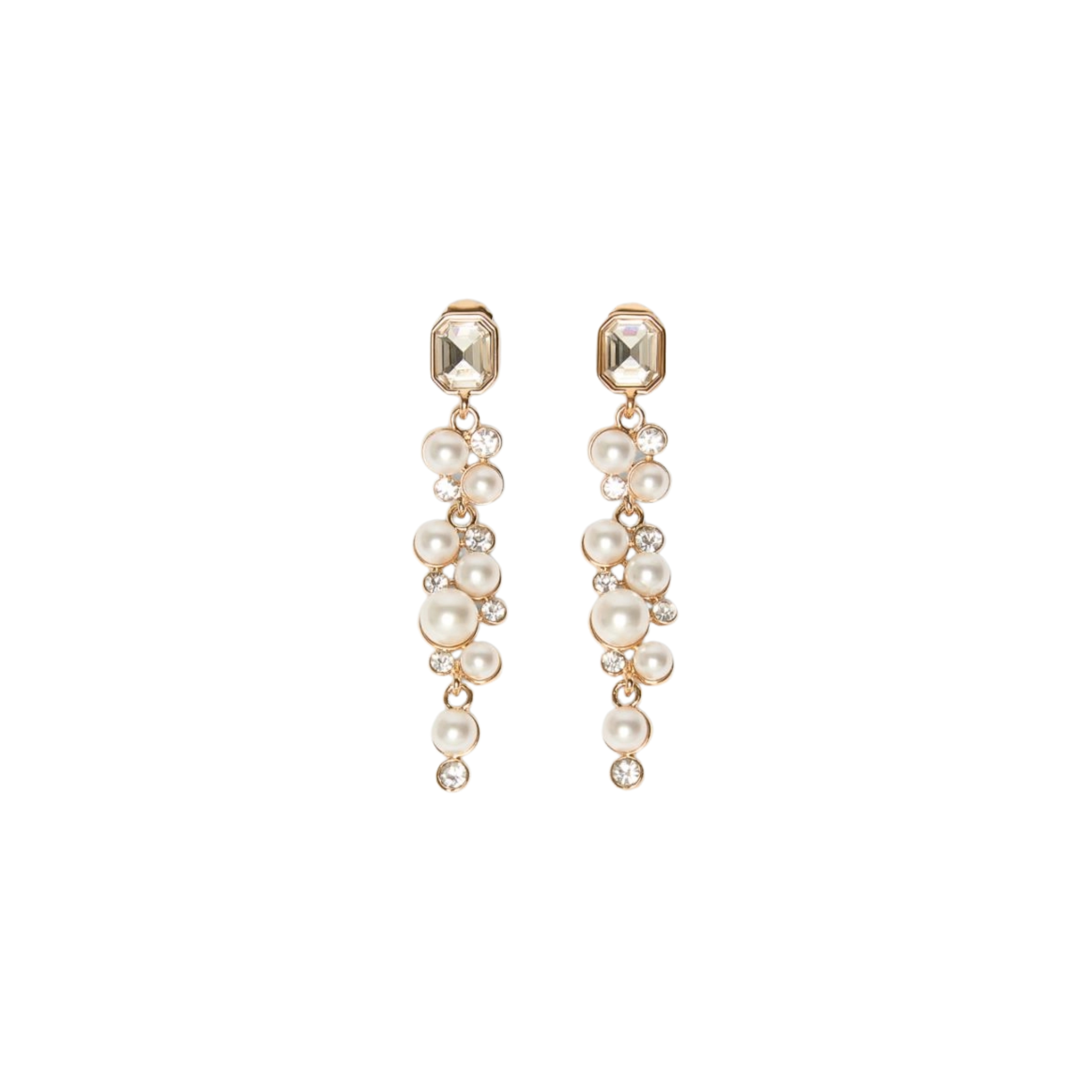 ORECCHINI PENDENTI CON CRISTALLI CABOCHON DONNA ORO