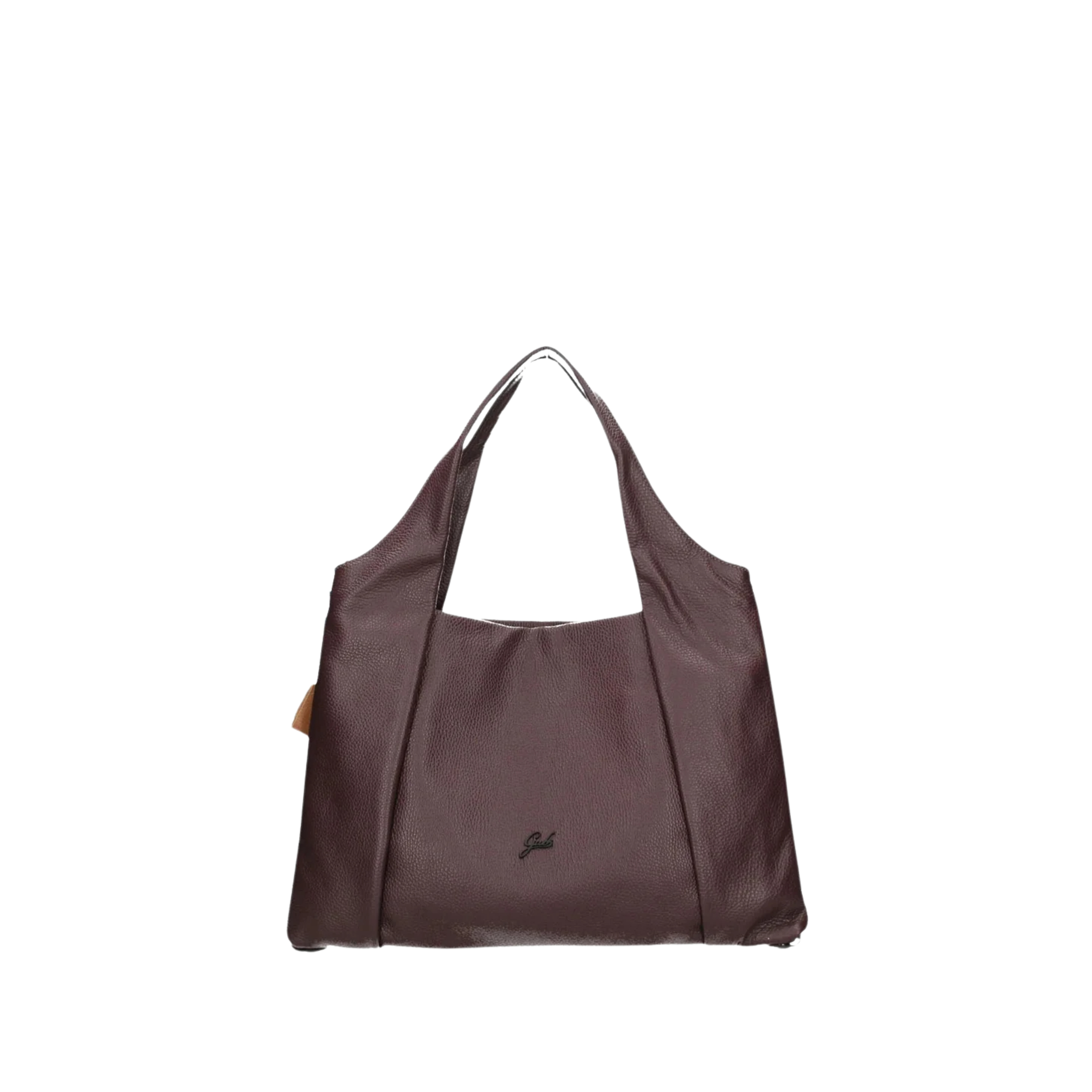 BORSA A SPALLA E CON DOPPIO MANICO IN ECOPELLE DONNA MARRONE