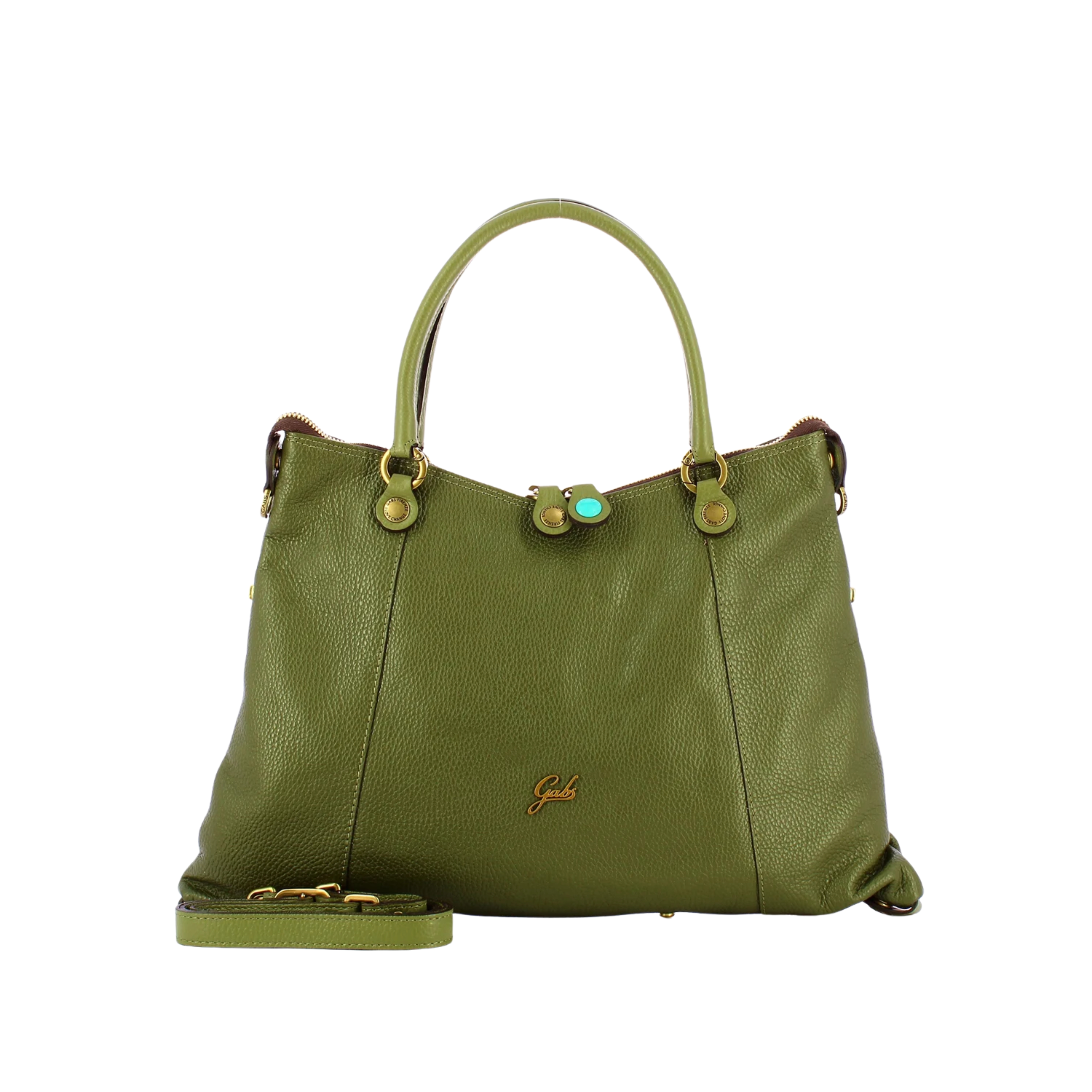 BORSA SHOPPING BICOLOR IN PELLE MARTELLATA DONNA VERDE
