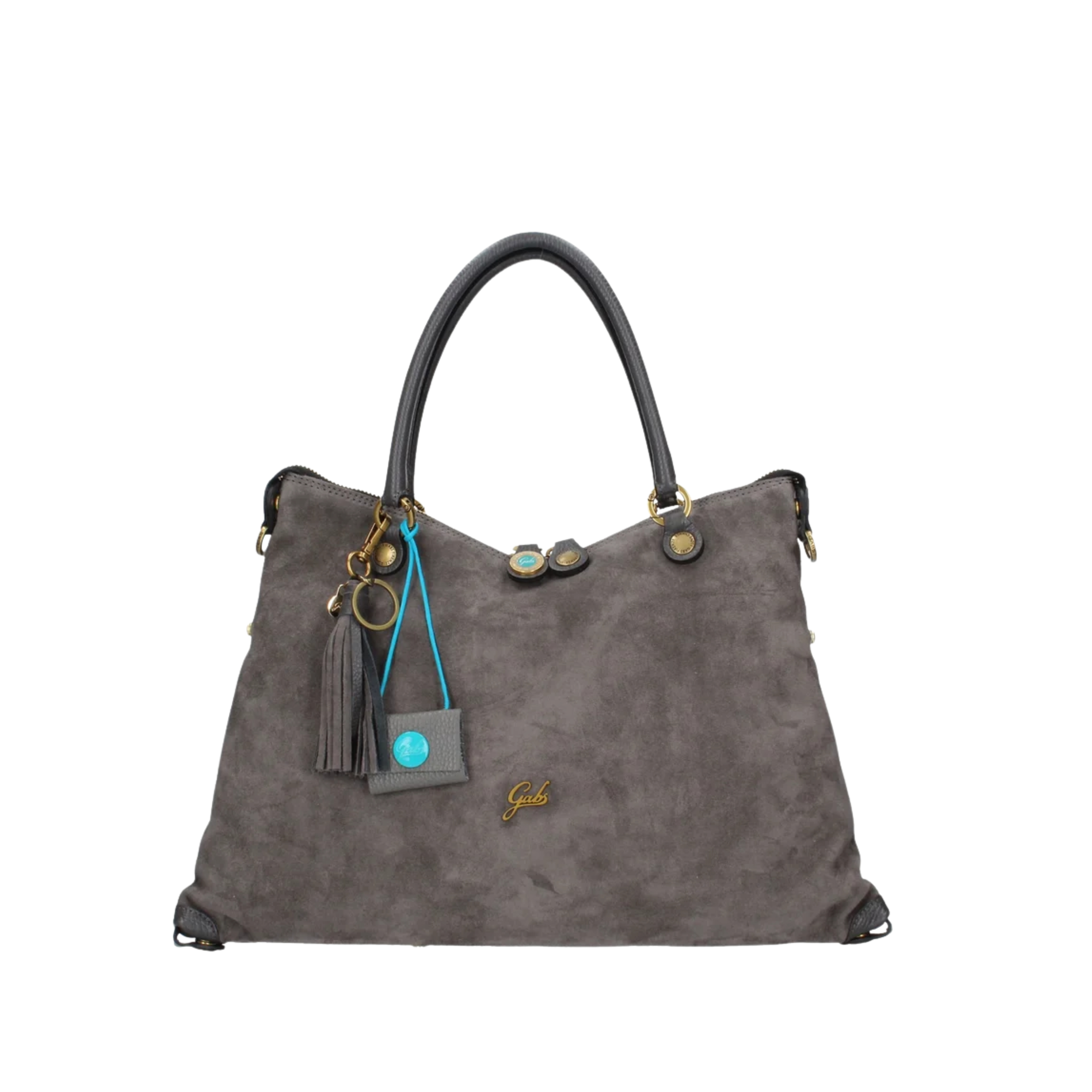 BORSA SHOPPING IN CAMOSCIO E PELLE MARTELLATA DONNA ANTRACITE