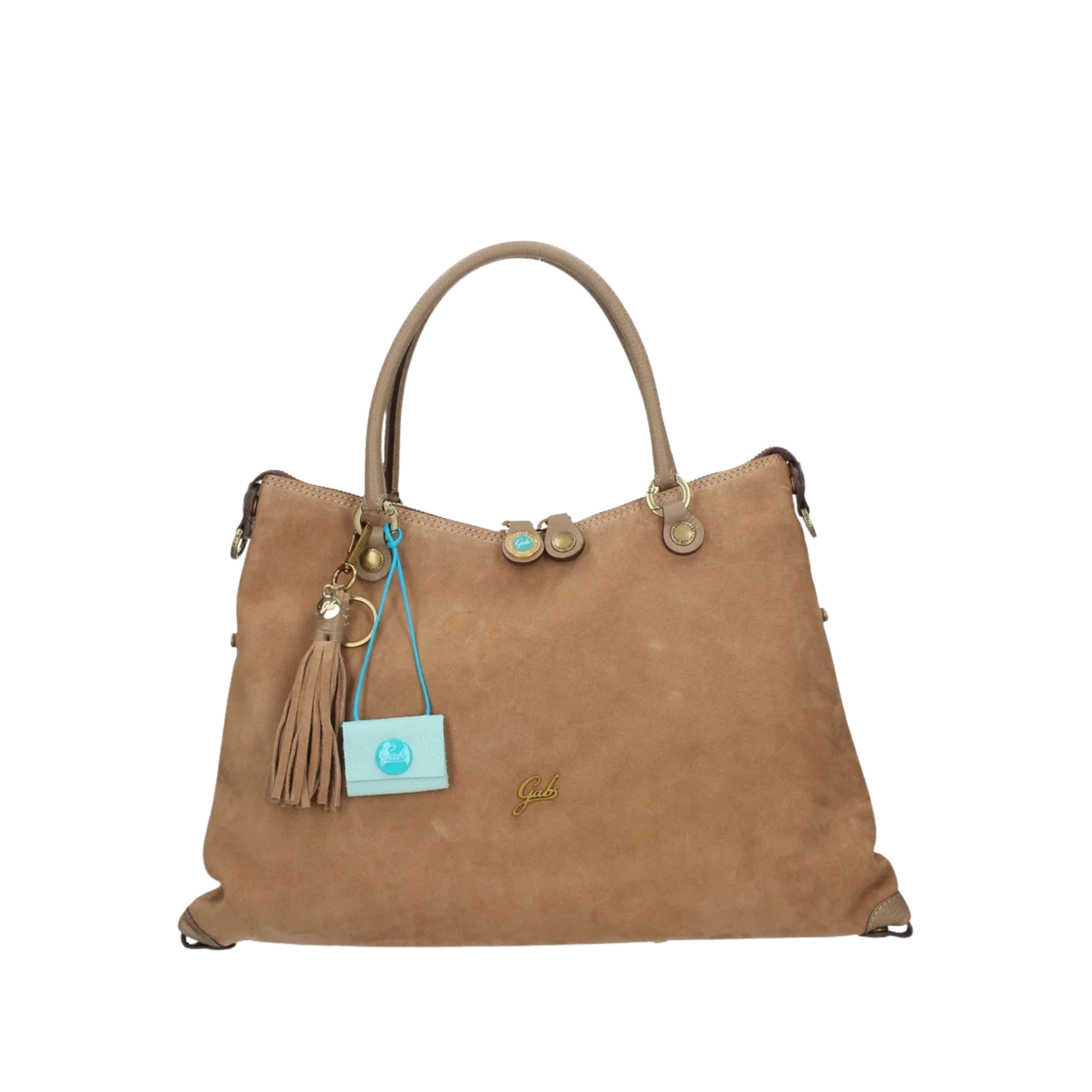 BORSA SHOPPING IN CAMOSCIO E PELLE MARTELLATA DONNA BEIGE