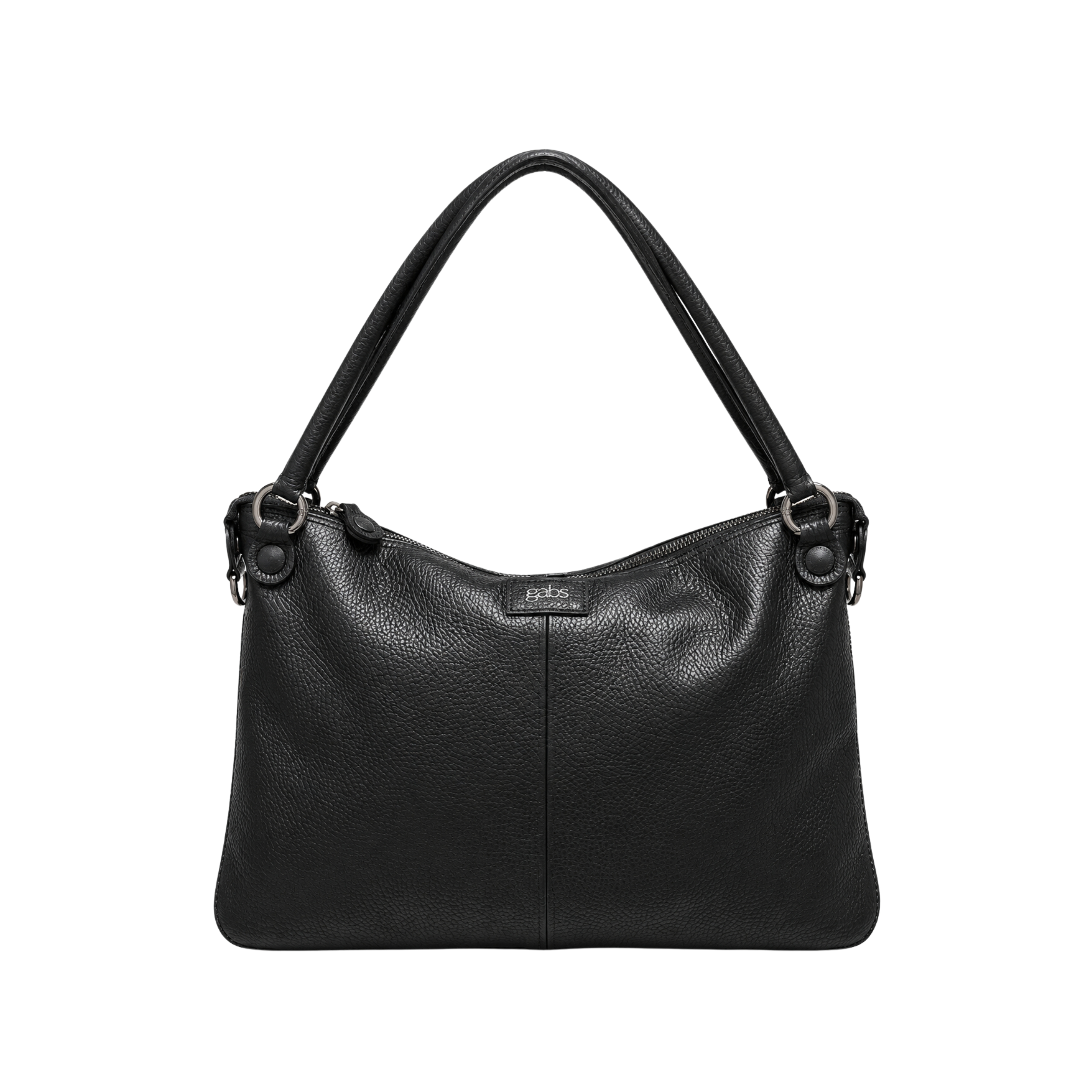 BORSA SHOPPING MEDIA IN PELLE MARTELLATA DONNA NERO
