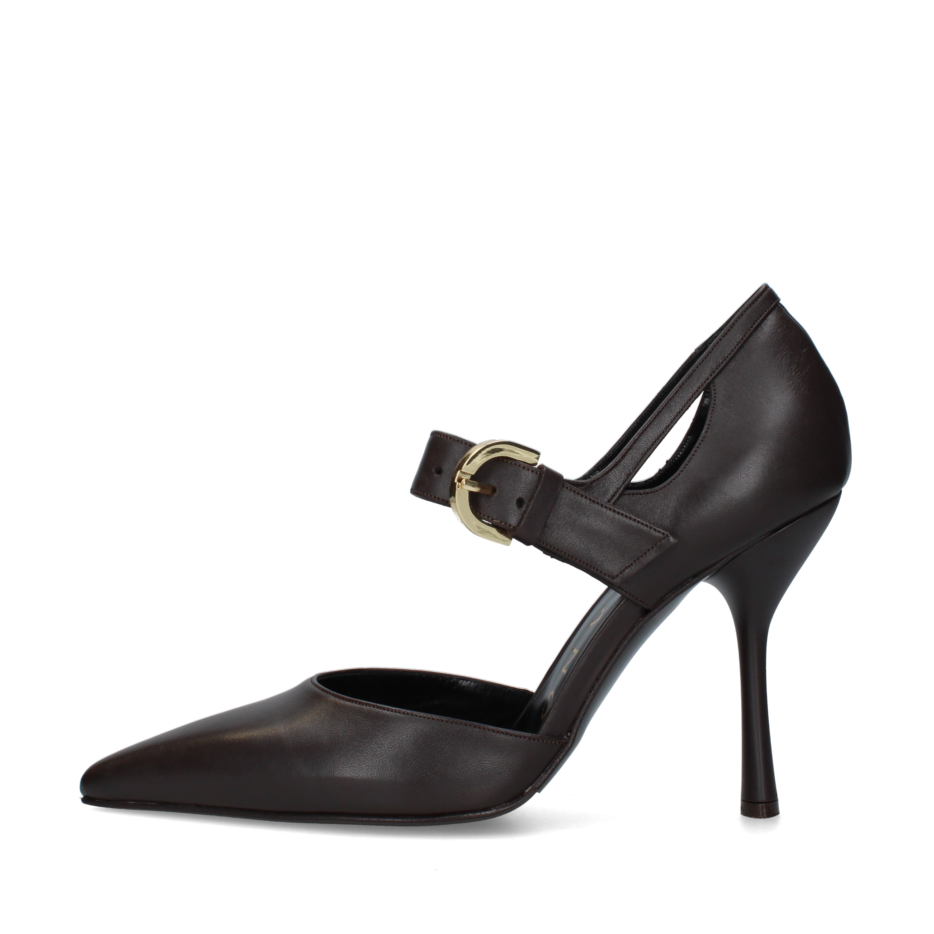 DÉCOLLETÉ CINTURINO TACCO ALTO DONNA MARRONE