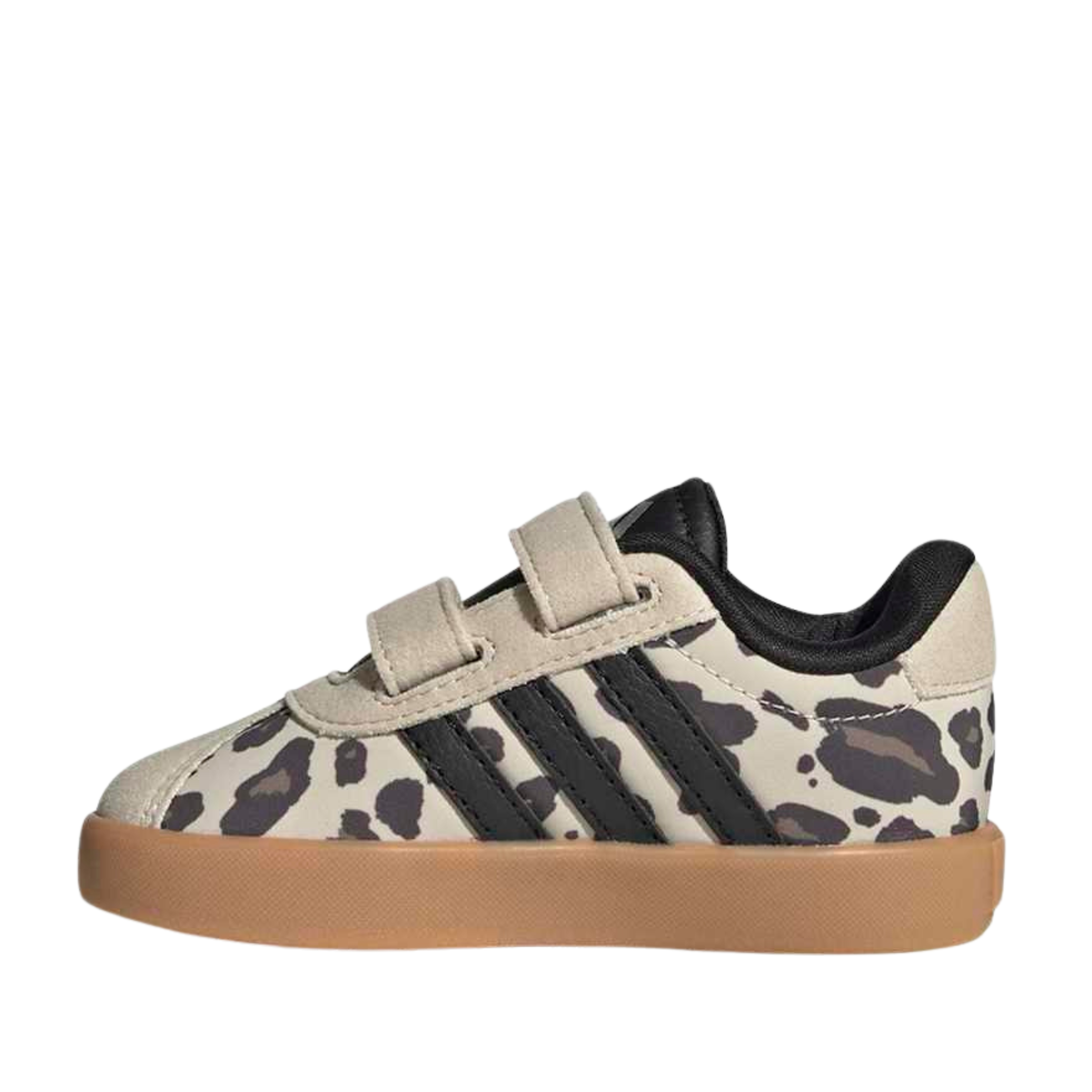 SNEAKERS BASSE ANIMALIER CON STRAPPO BAMBINA BEIGE