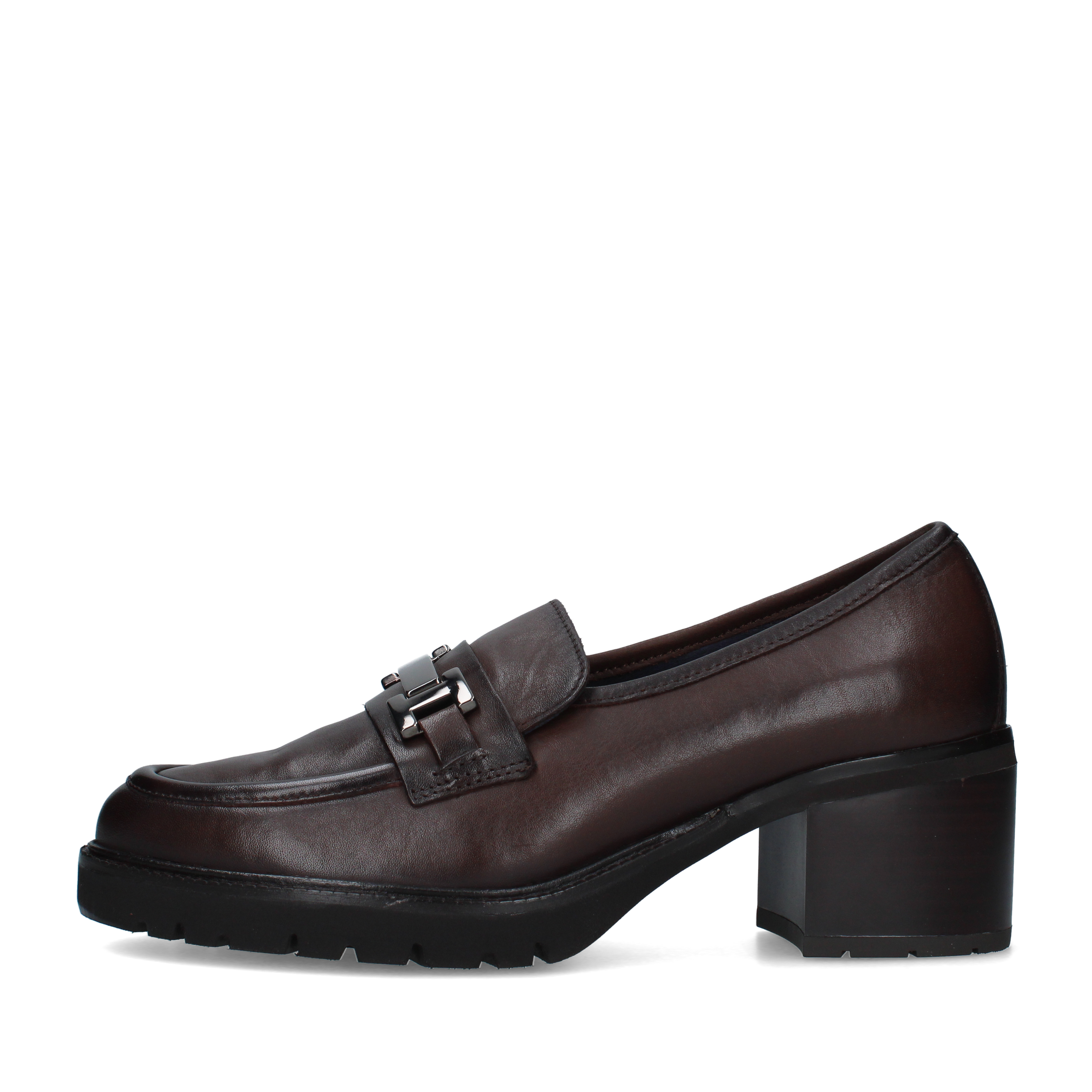 MOCASSINI TACCO ALTO DONNA MARRONE