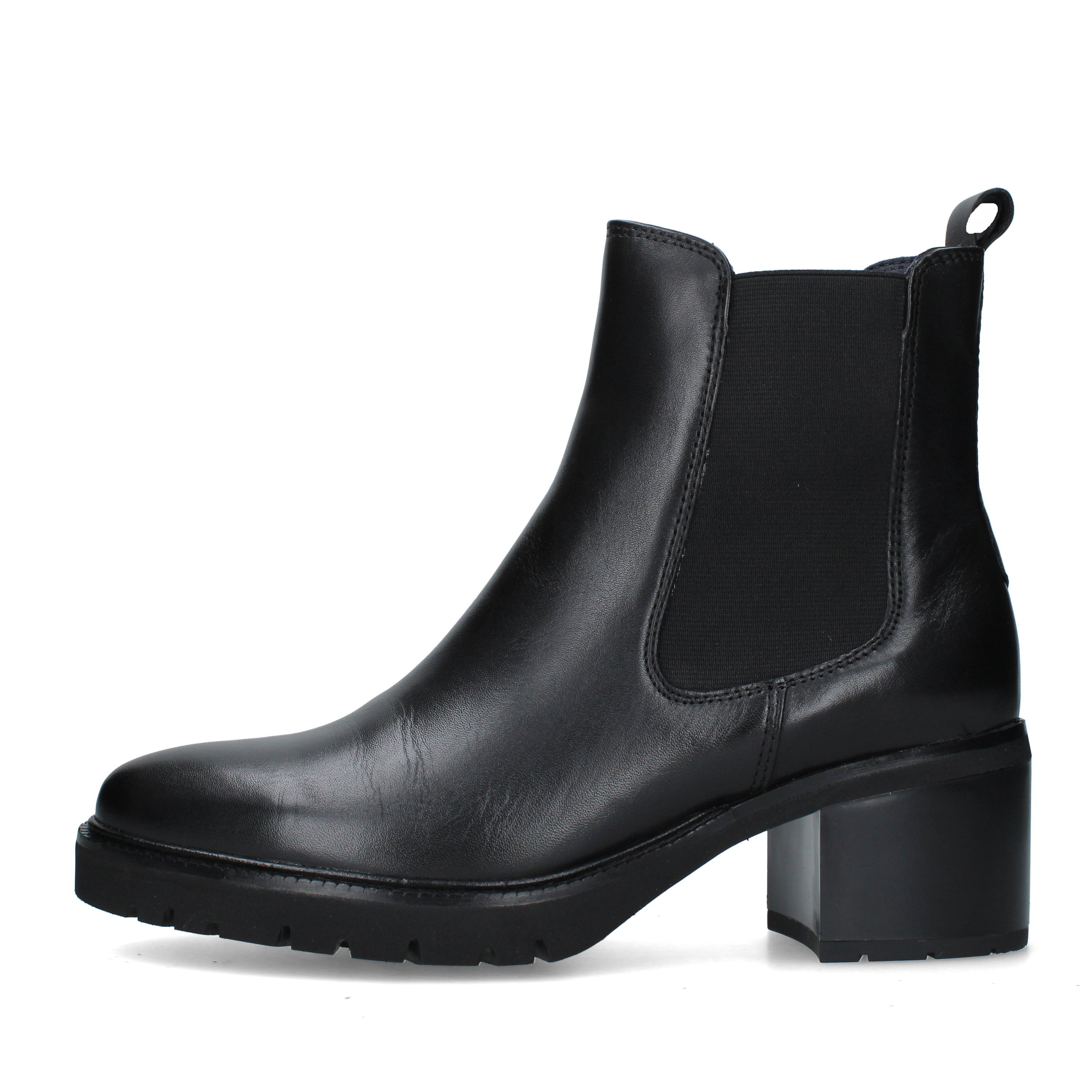 STIVALETTI TACCO ALTO CHELSEA CON ZIP LATERALE DONNA NERO