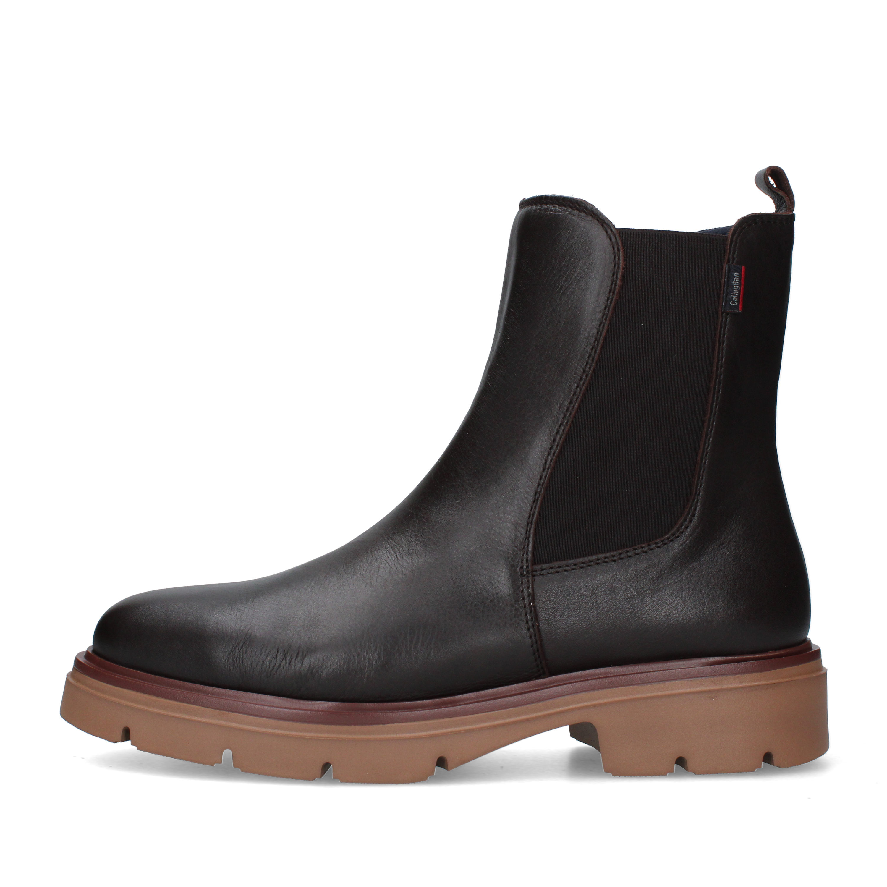 STIVALETTI TACCO BASSO CHELSEA CON SUOLA CARRARMATO DONNA MARRONE