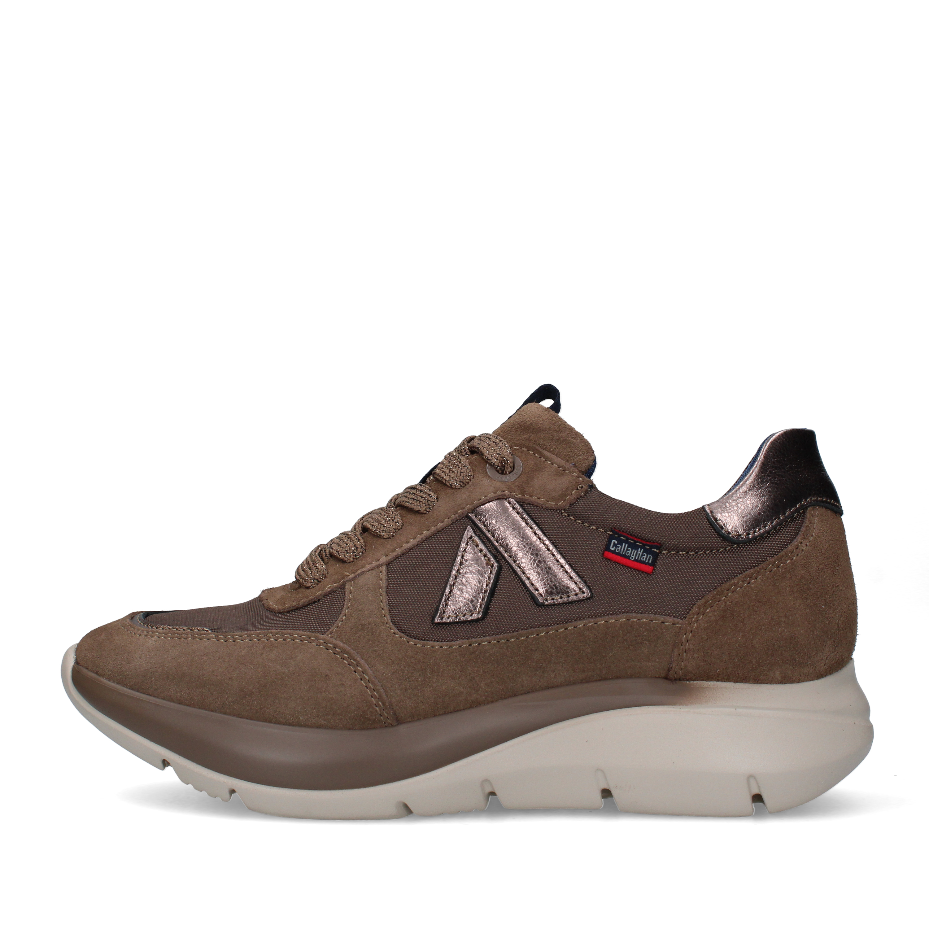 SNEAKERS BASSE CON INSERTI A CONTRASTO E SUOLA SAGOMATA DONNA TORTORA