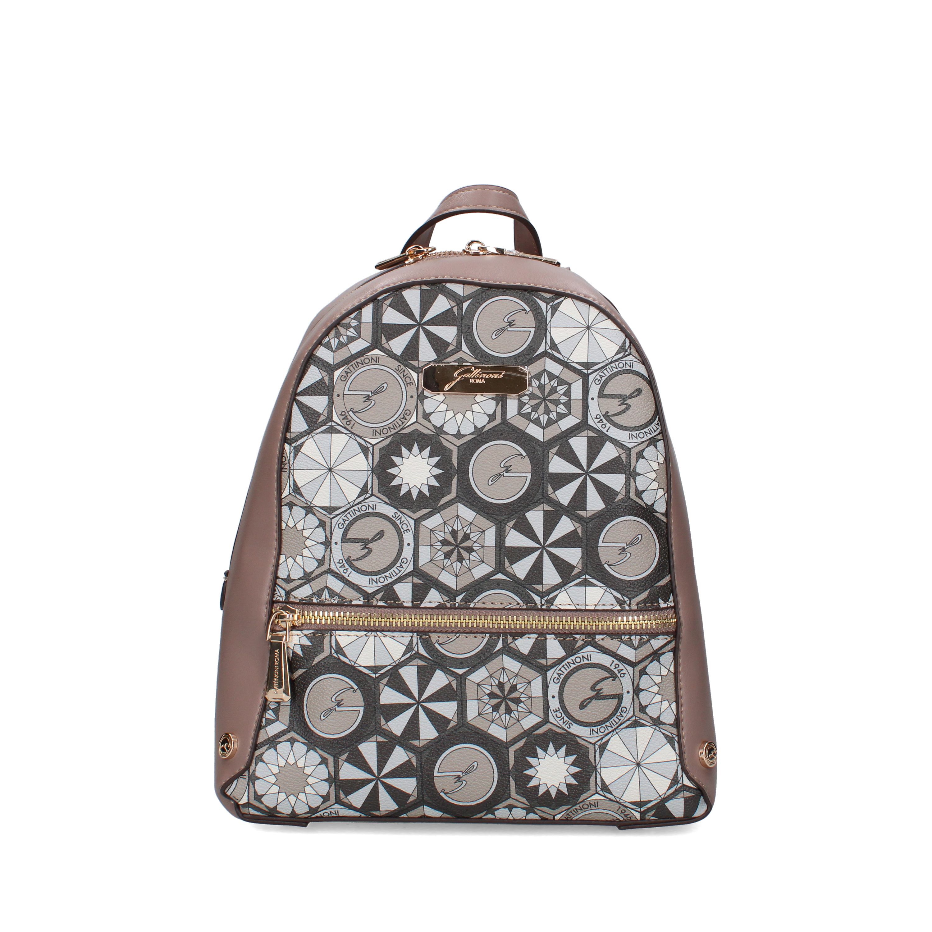 ZAINO CON FANTASIA GEOMETRICA DONNA TORTORA