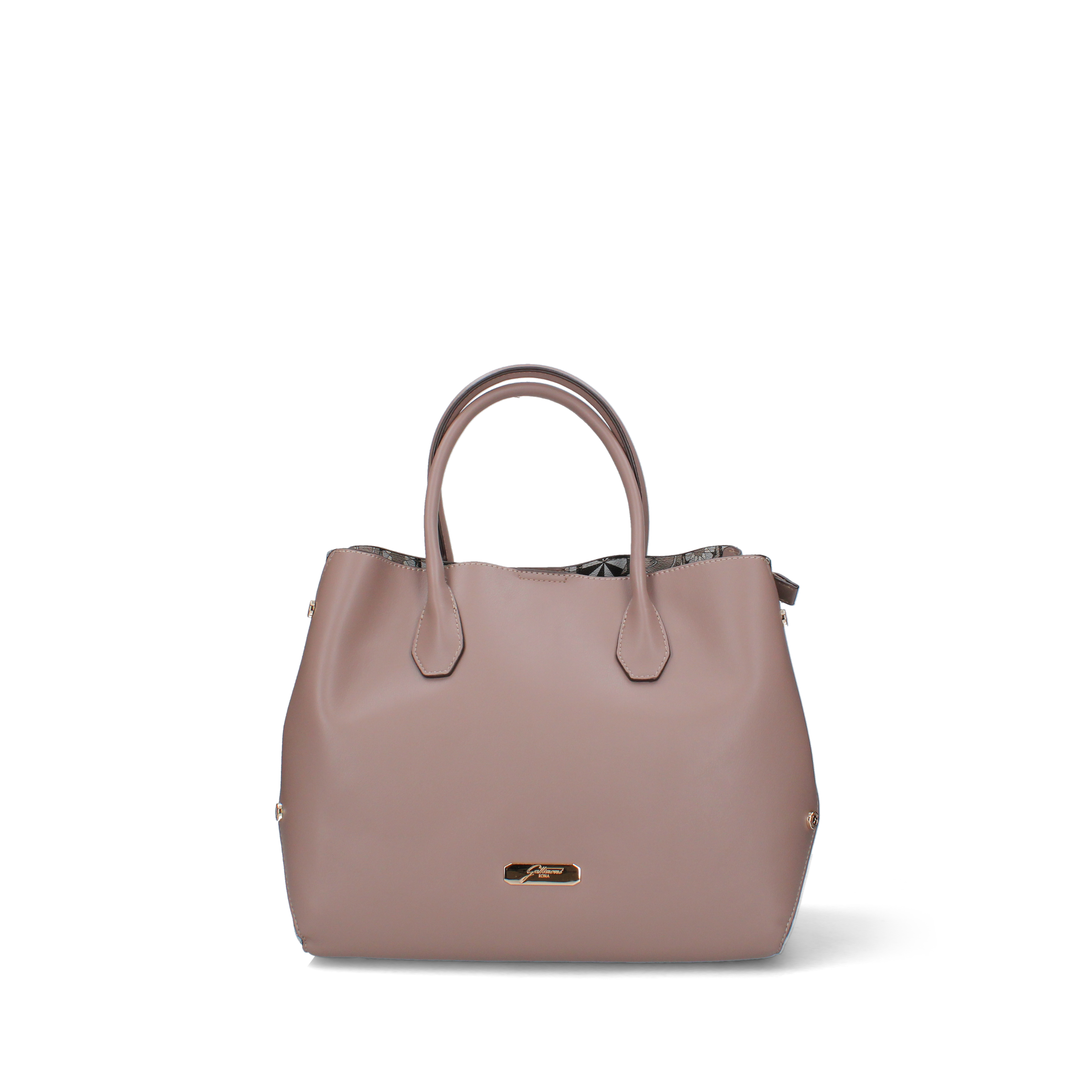 BORSA A MANO CON DETTAGLI GEOMETRICI DONNA TORTORA