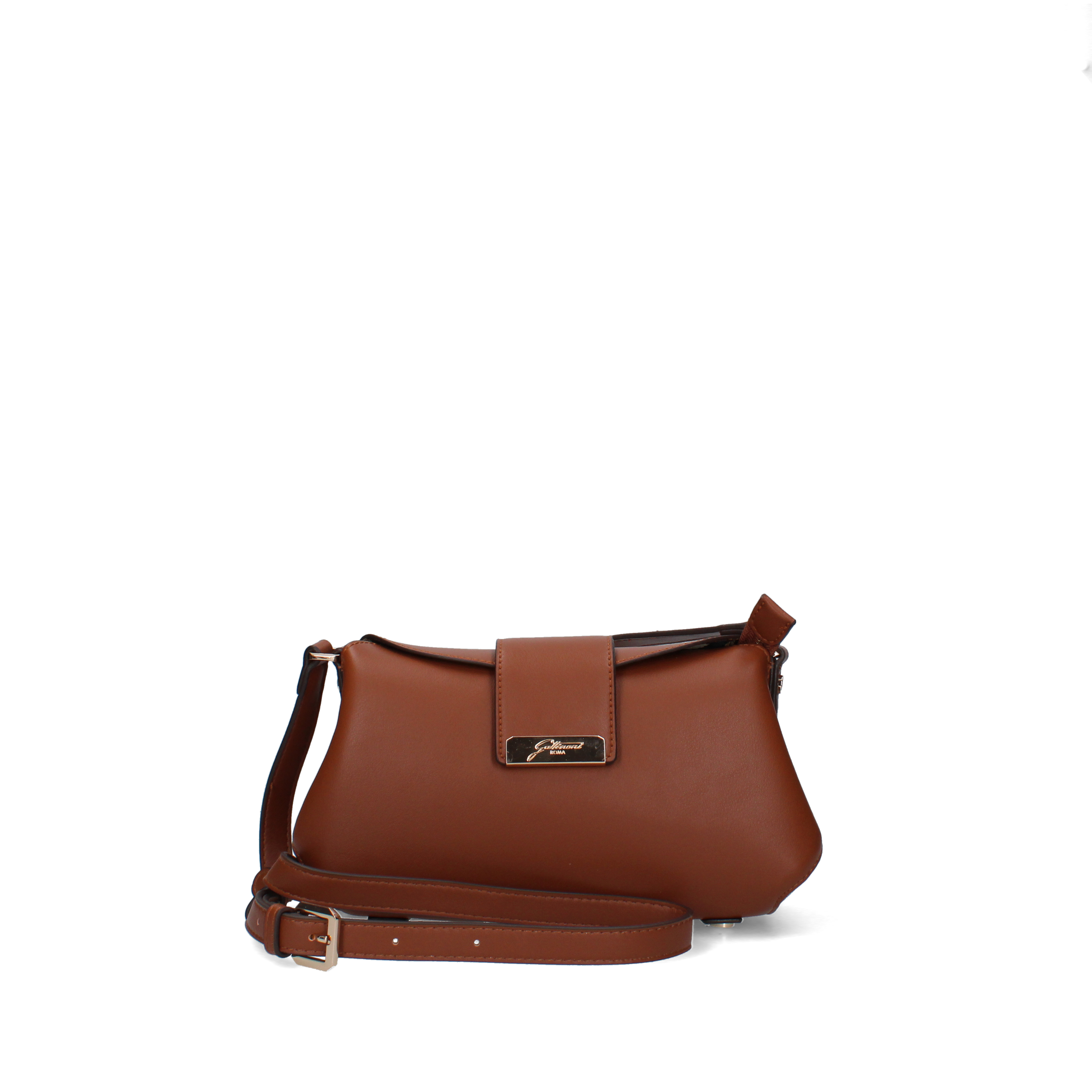 BORSA A TRACOLLA CON DETTAGLI GEOMETRICI DONNA CUOIO