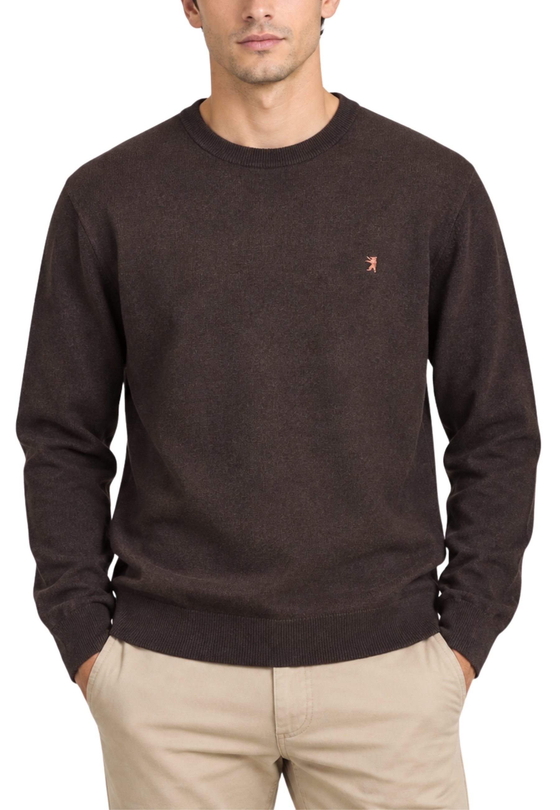MAGLIA GIROCOLLO RASATA UOMO MARRONE