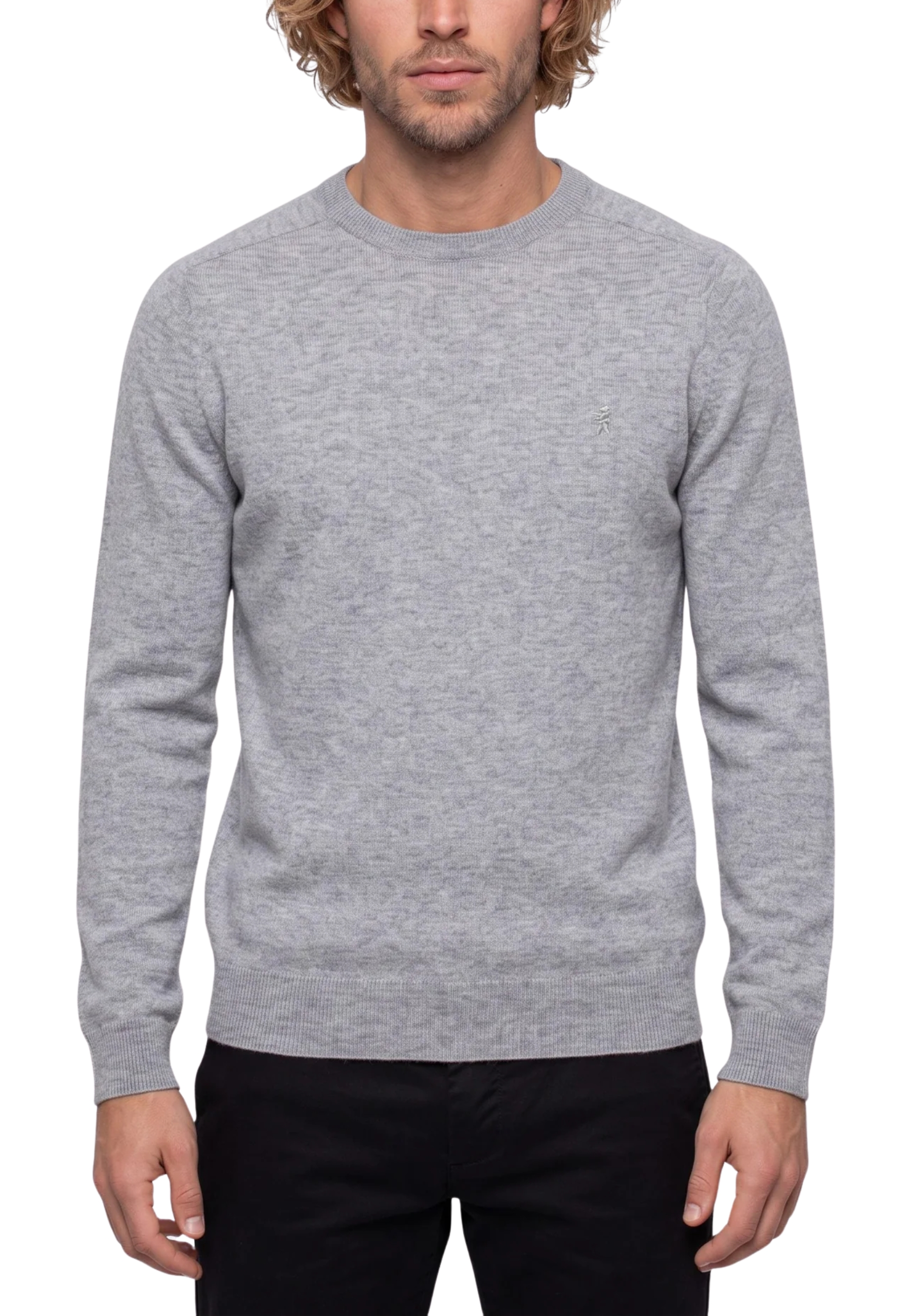 MAGLIA GIROCOLLO A MANICHE LUNGHE IN LANA UOMO GRIGIO