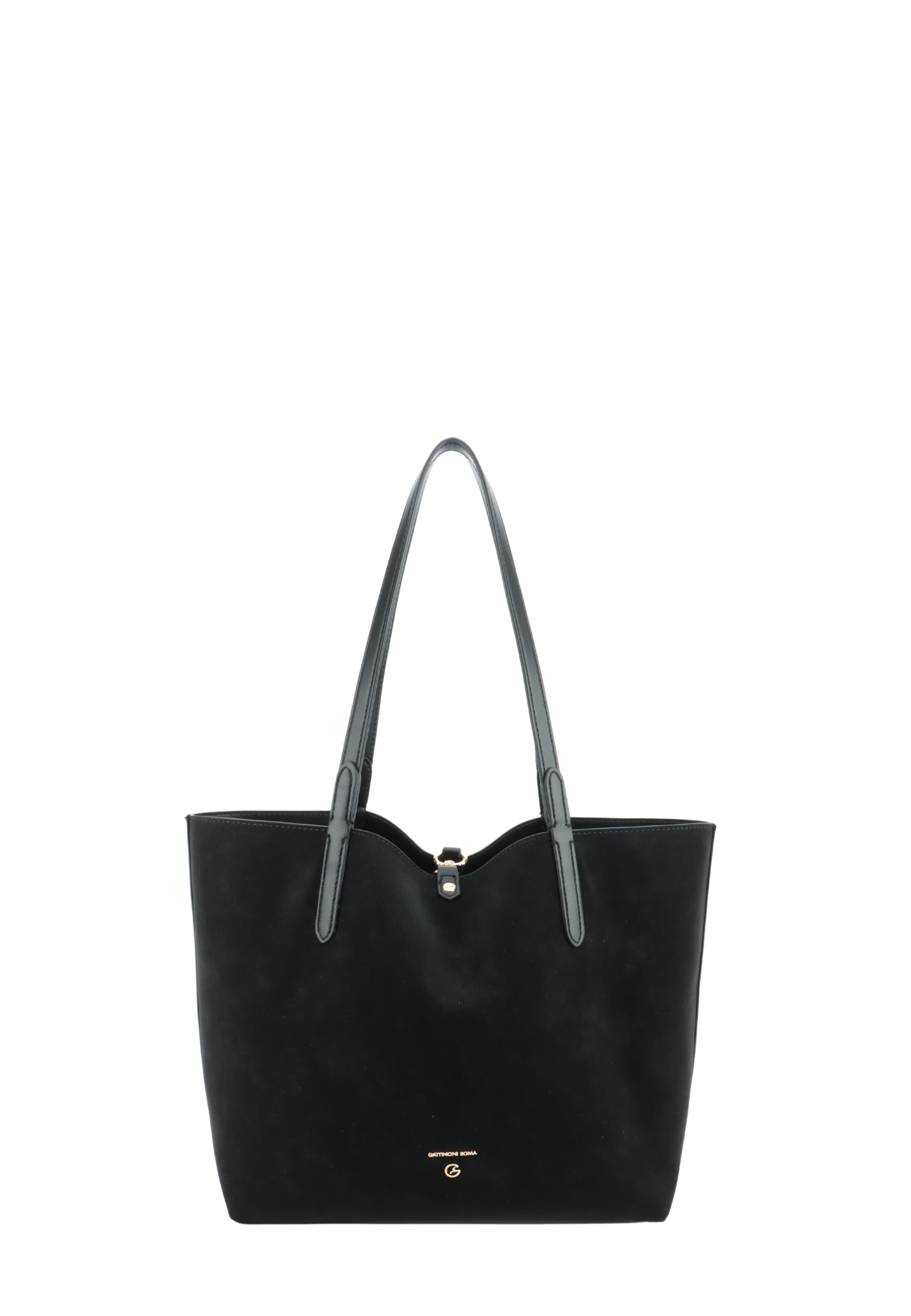 BORSA SHOPPING REVERSIBILE CON POCHETTE E DOPPI MANICI DONNA NERO