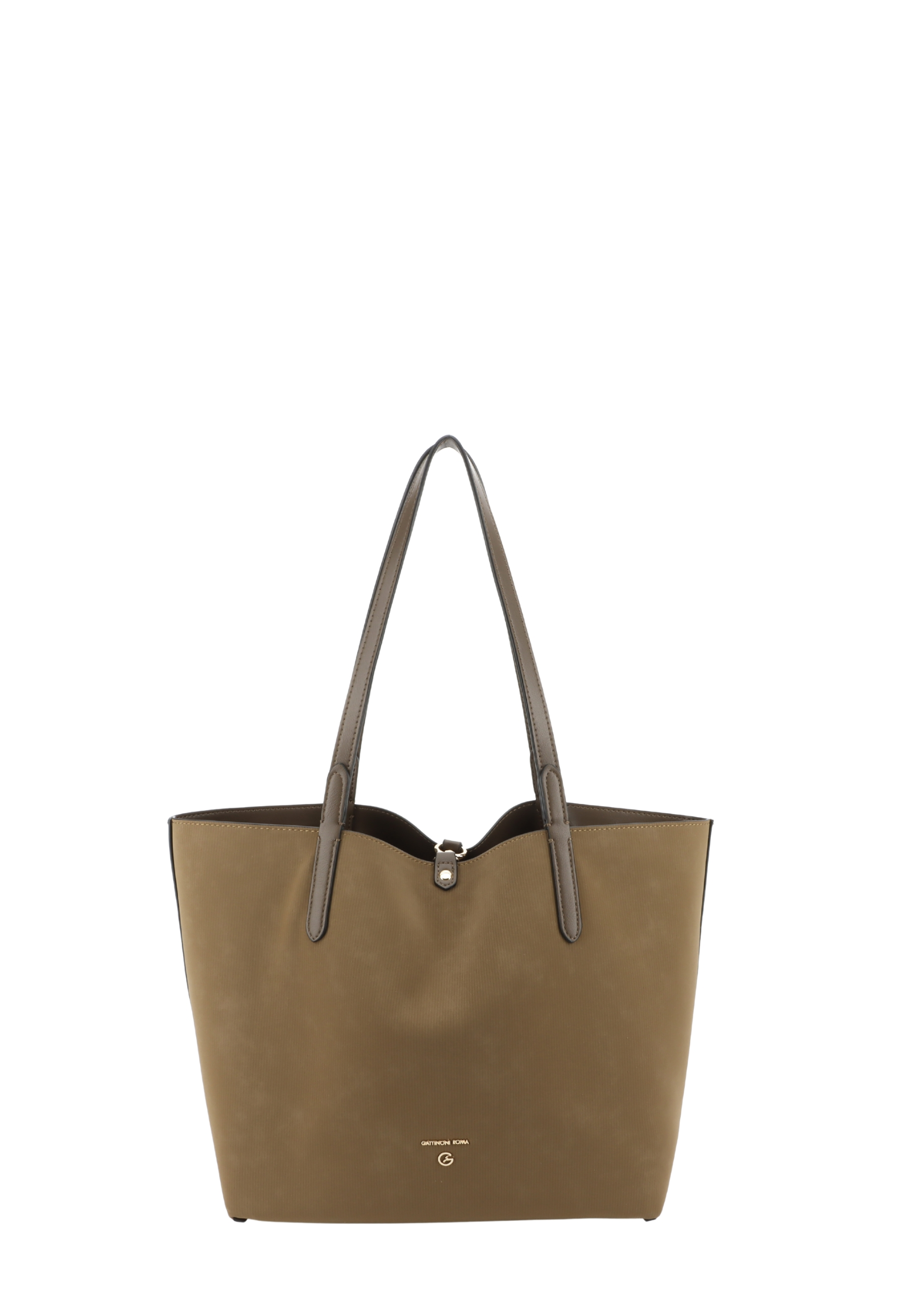 BORSA SHOPPING REVERSIBILE CON POCHETTE E DOPPI MANICI DONNA TORTORA