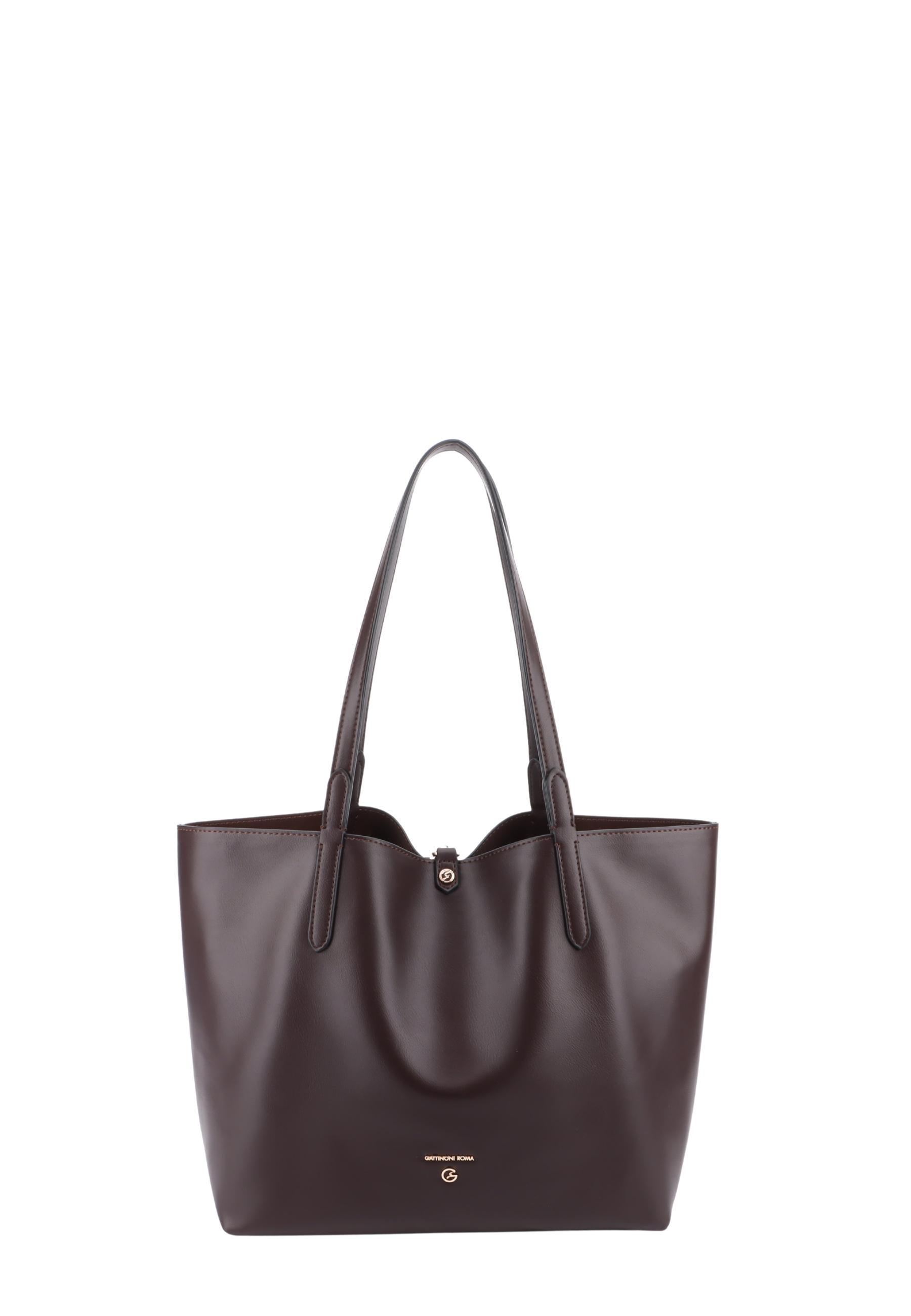 BORSA SHOPPING REVERSIBILE CON POCHETTE E DOPPI MANICI DONNA MARRONE