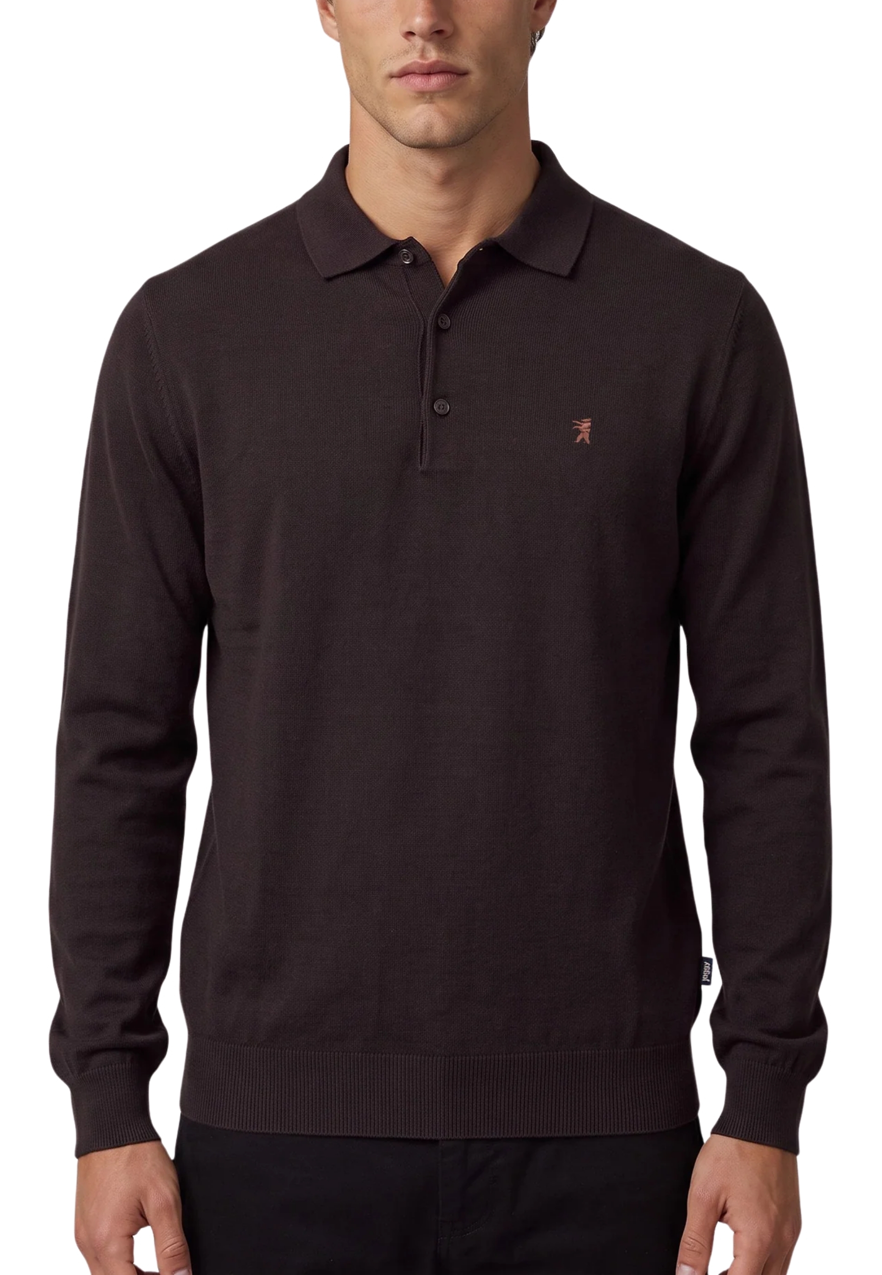 POLO MANICA LUNGA MISTO CASHMERE UOMO MARRONE