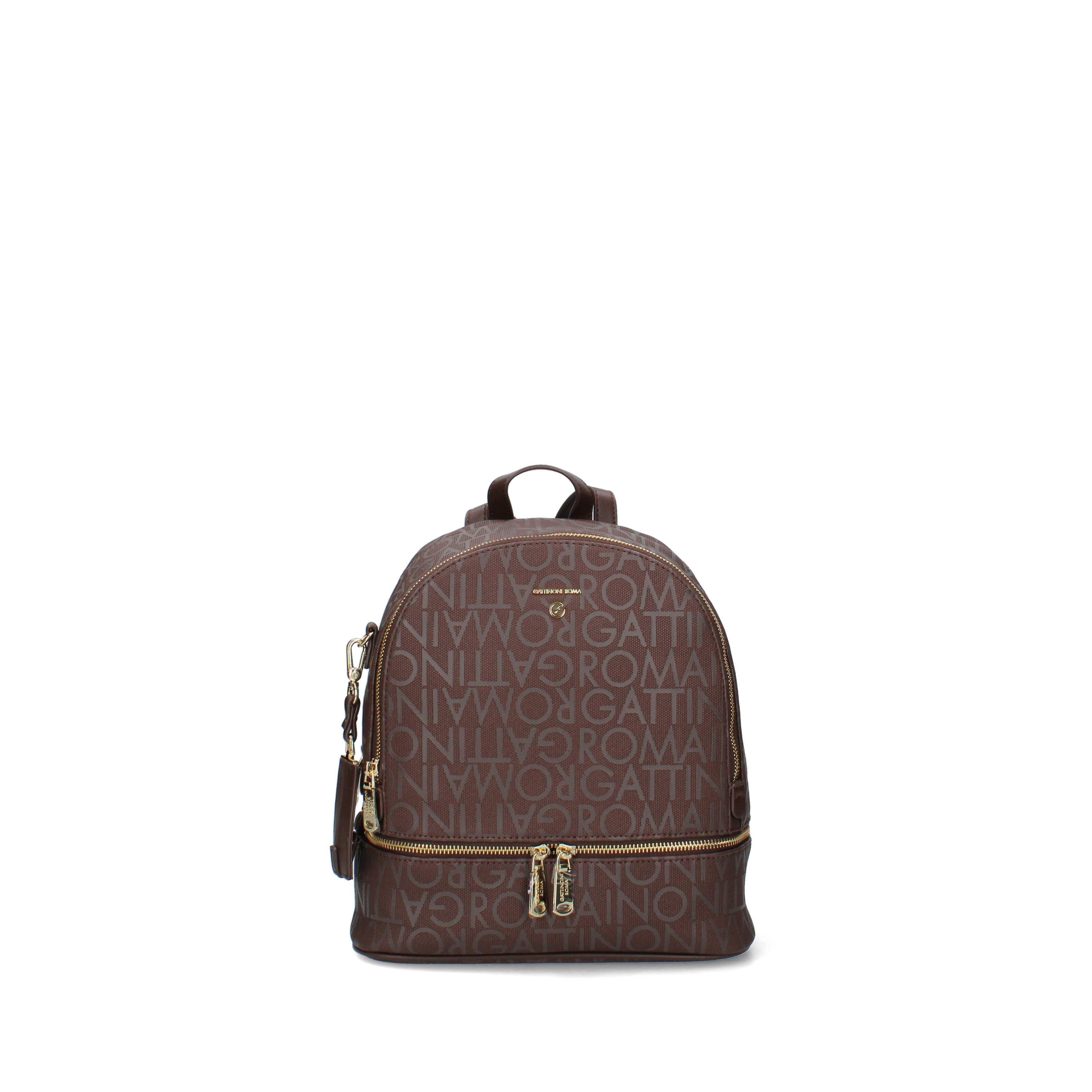 ZAINO CON LOGO ALL OVER DONNA MARRONE