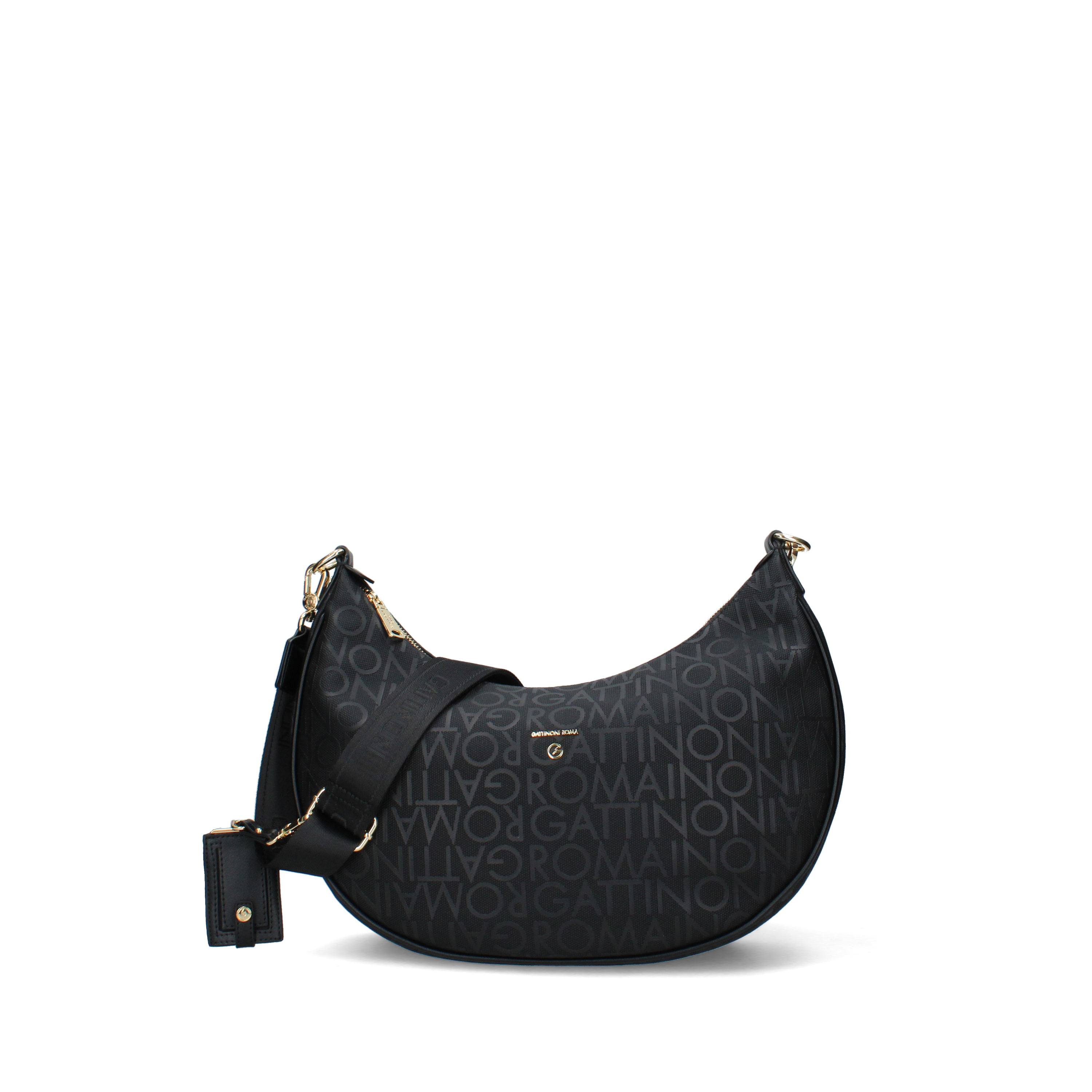 BORSA A SPALLA IN ECOPELLE FANTASIA ALL OVER DONNA NERO