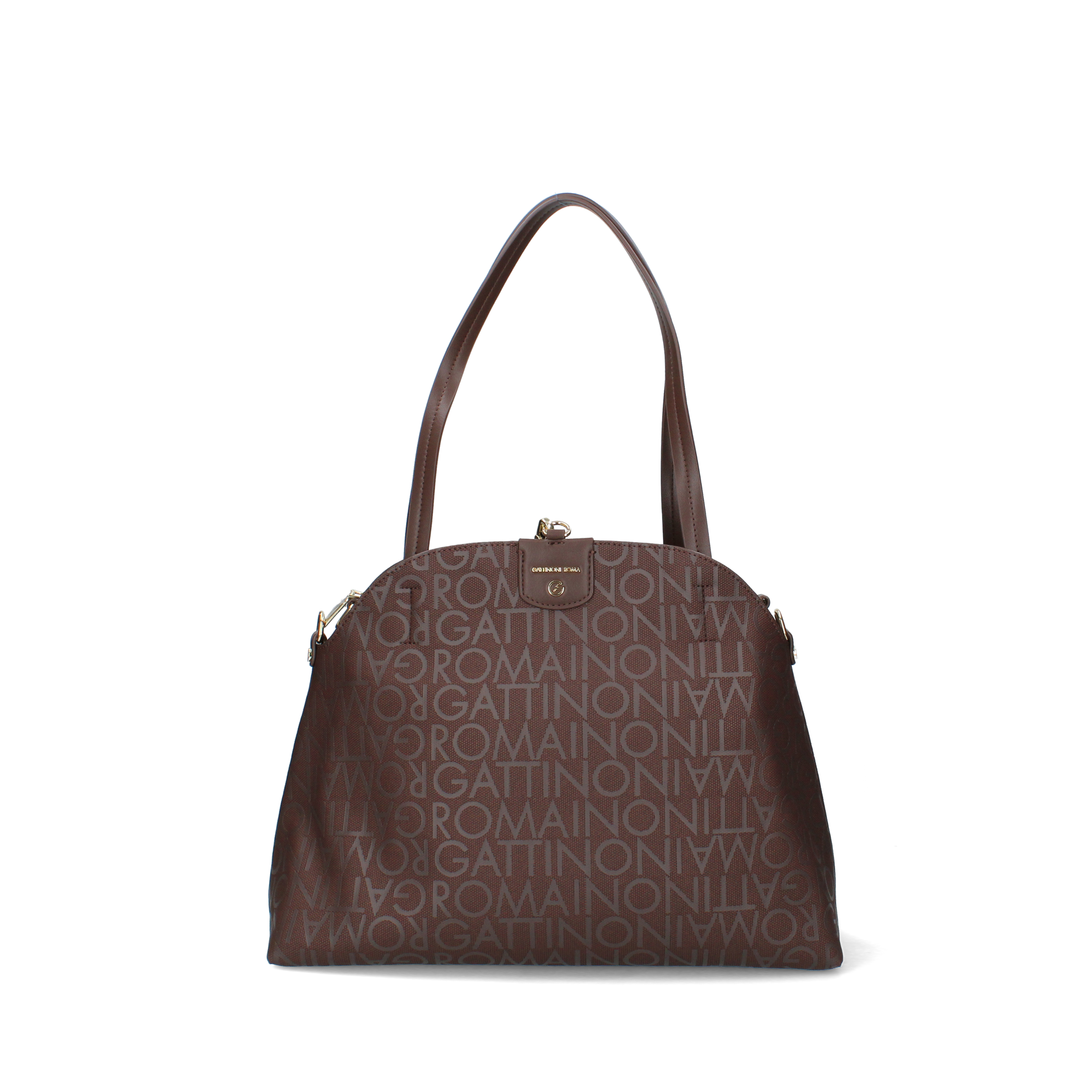 BORSA A SPALLA IN ECOPELLE FANTASIA ALL OVER DONNA MARRONE