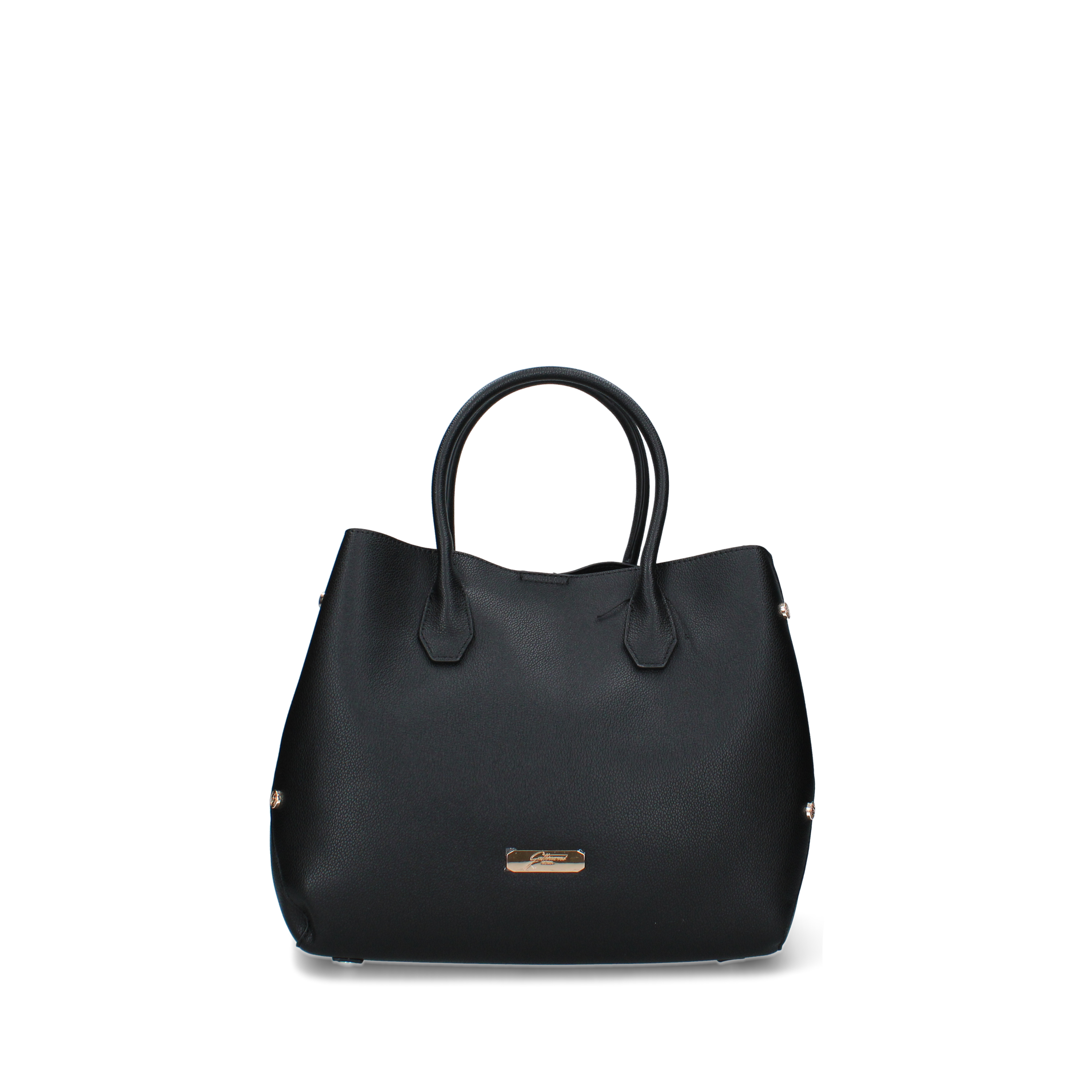 BORSA A MANO IN ECOPELLE CON DOPPIO MANICO DONNA NERO