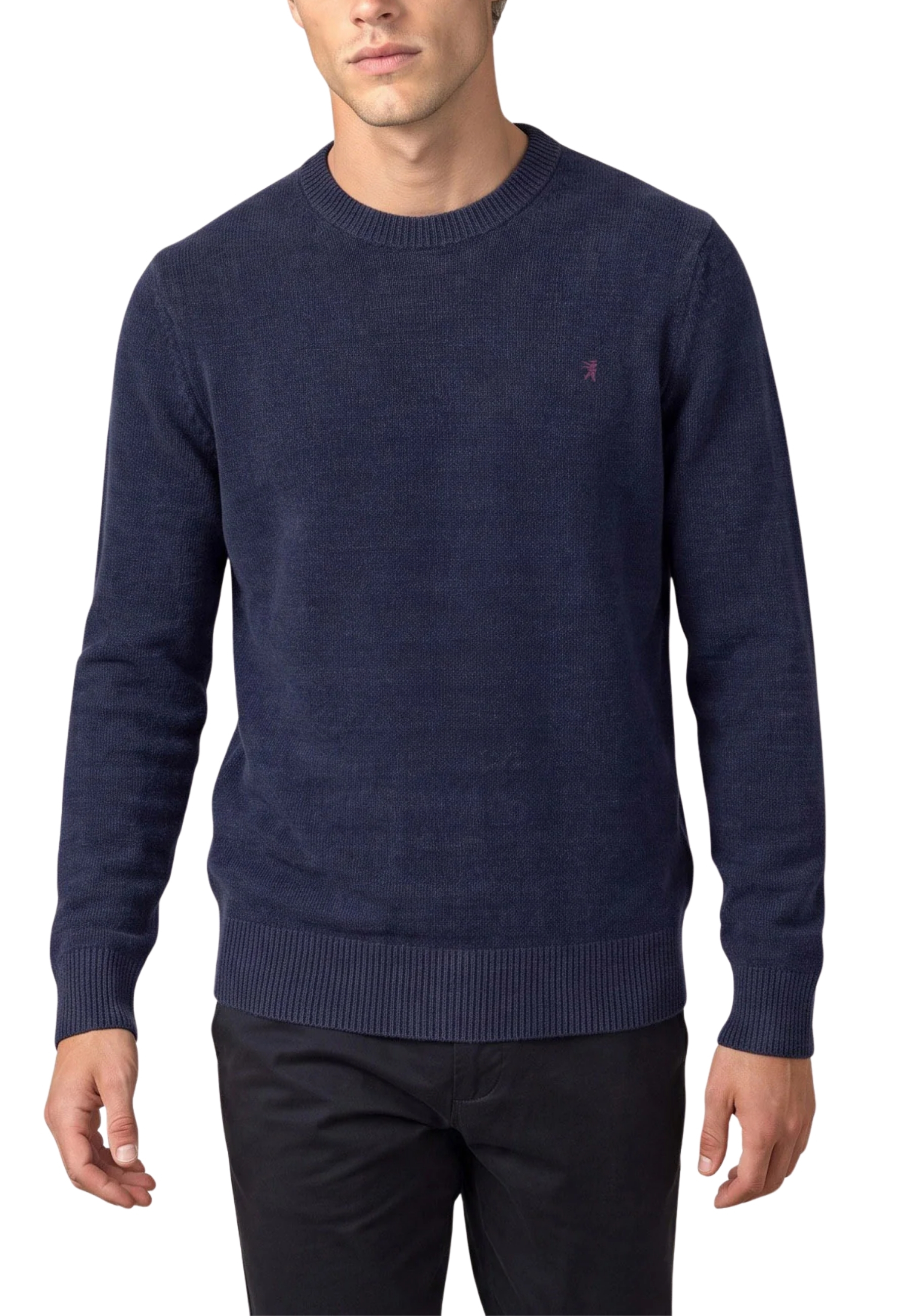 MAGLIA GIROCOLLO IN CINIGLIA UOMO BLU