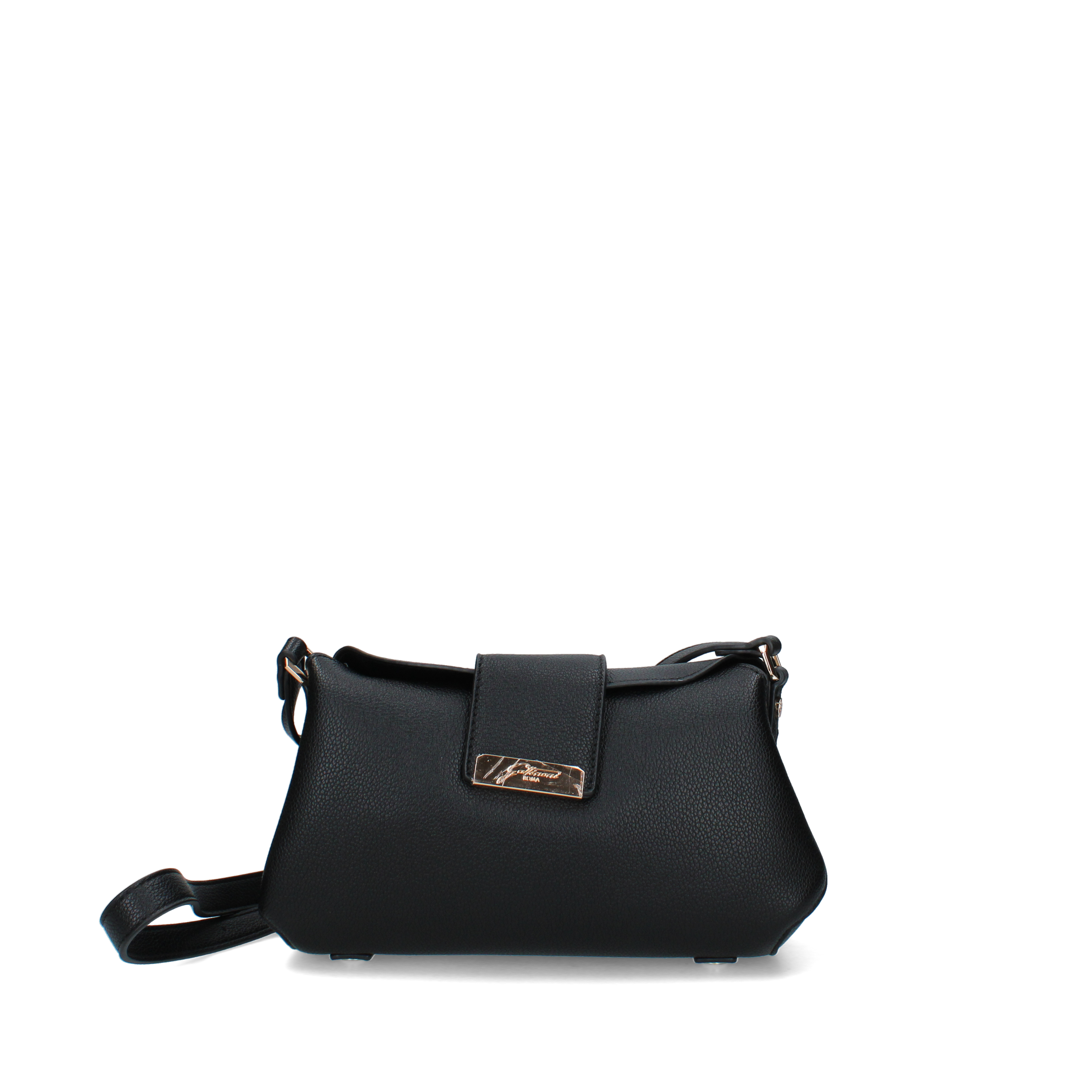 BORSA A TRACOLLA COMPATTA IN ECOPELLE DONNA NERO