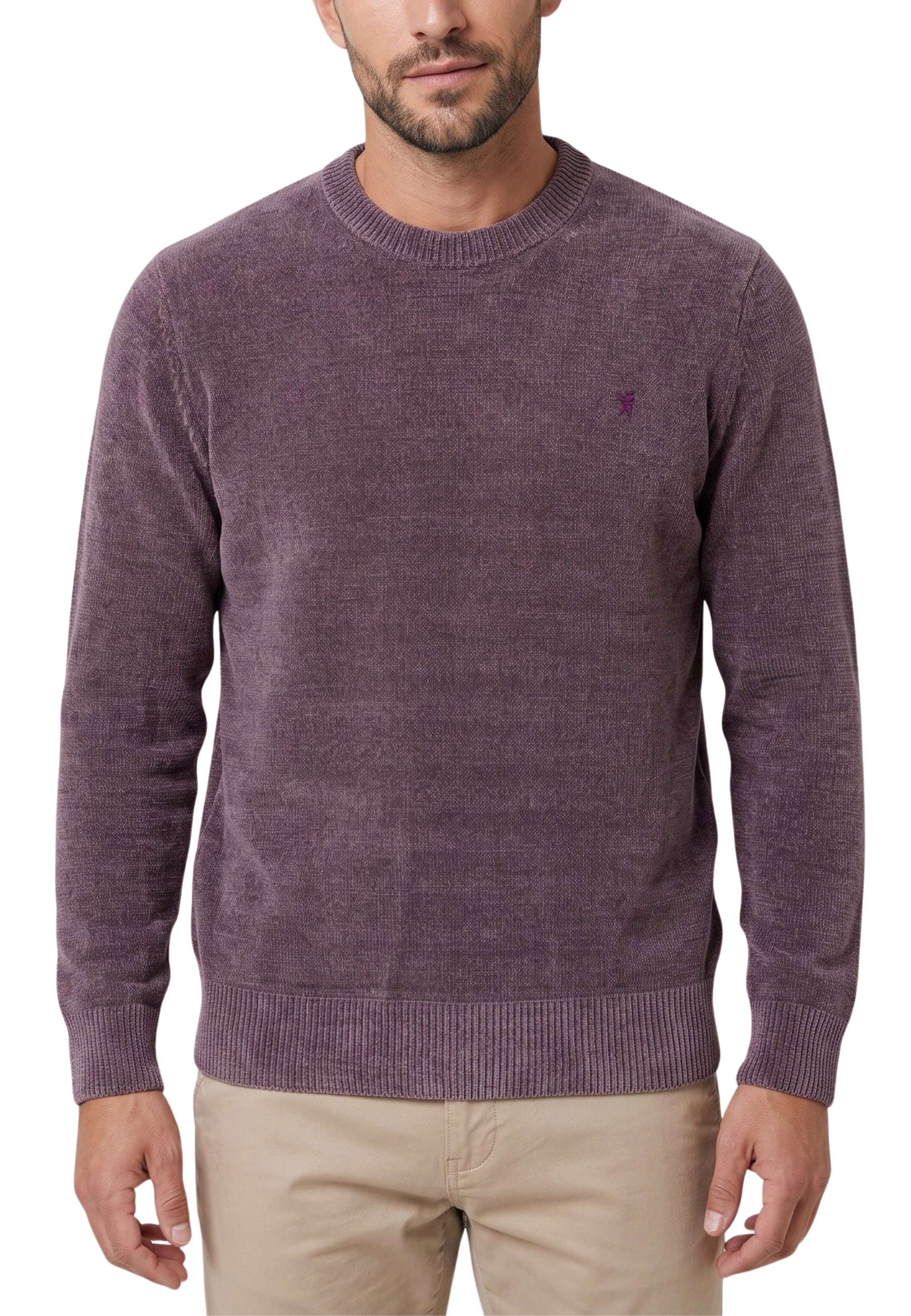MAGLIA GIROCOLLO IN CINIGLIA UOMO VIOLA