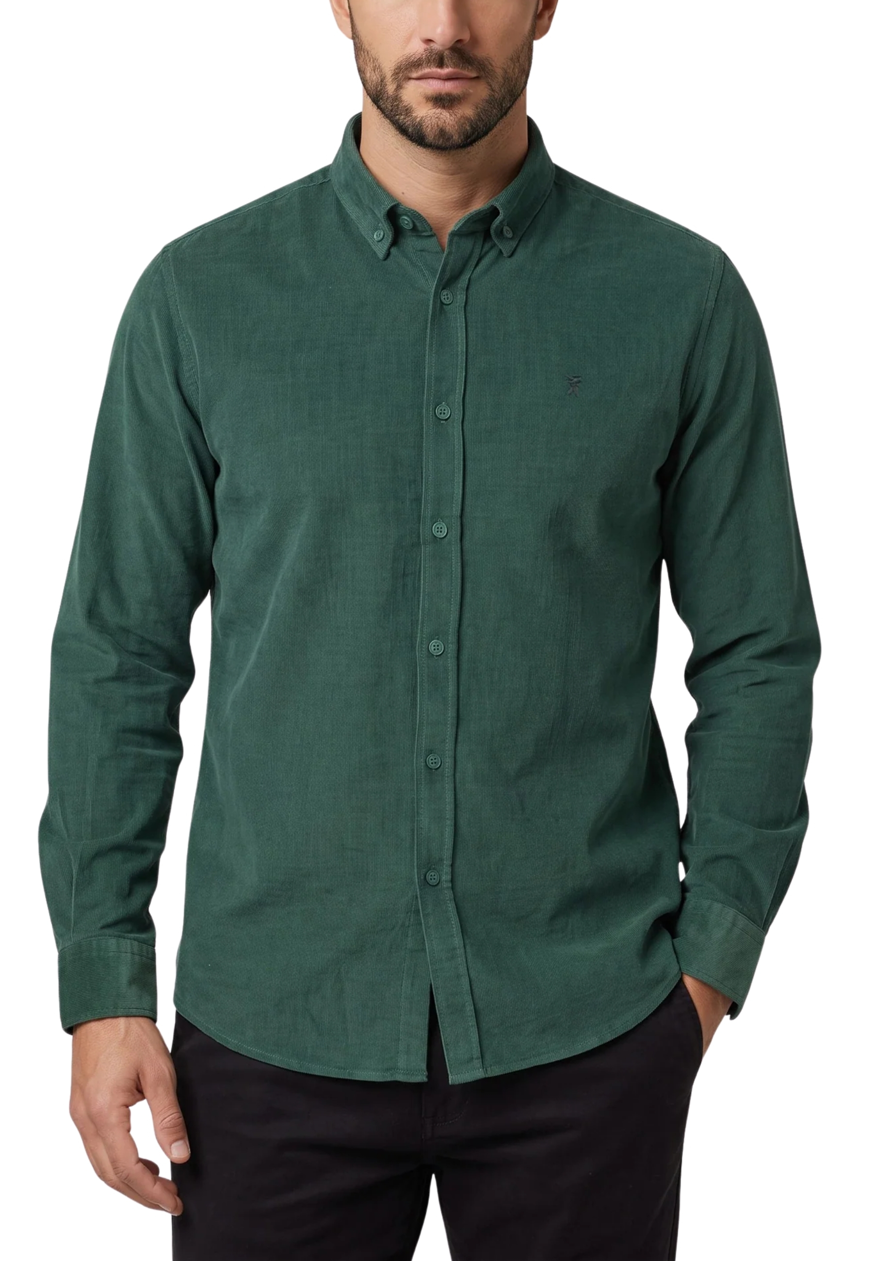 CAMICIA CASUAL IN VELLUTO UOMO VERDE