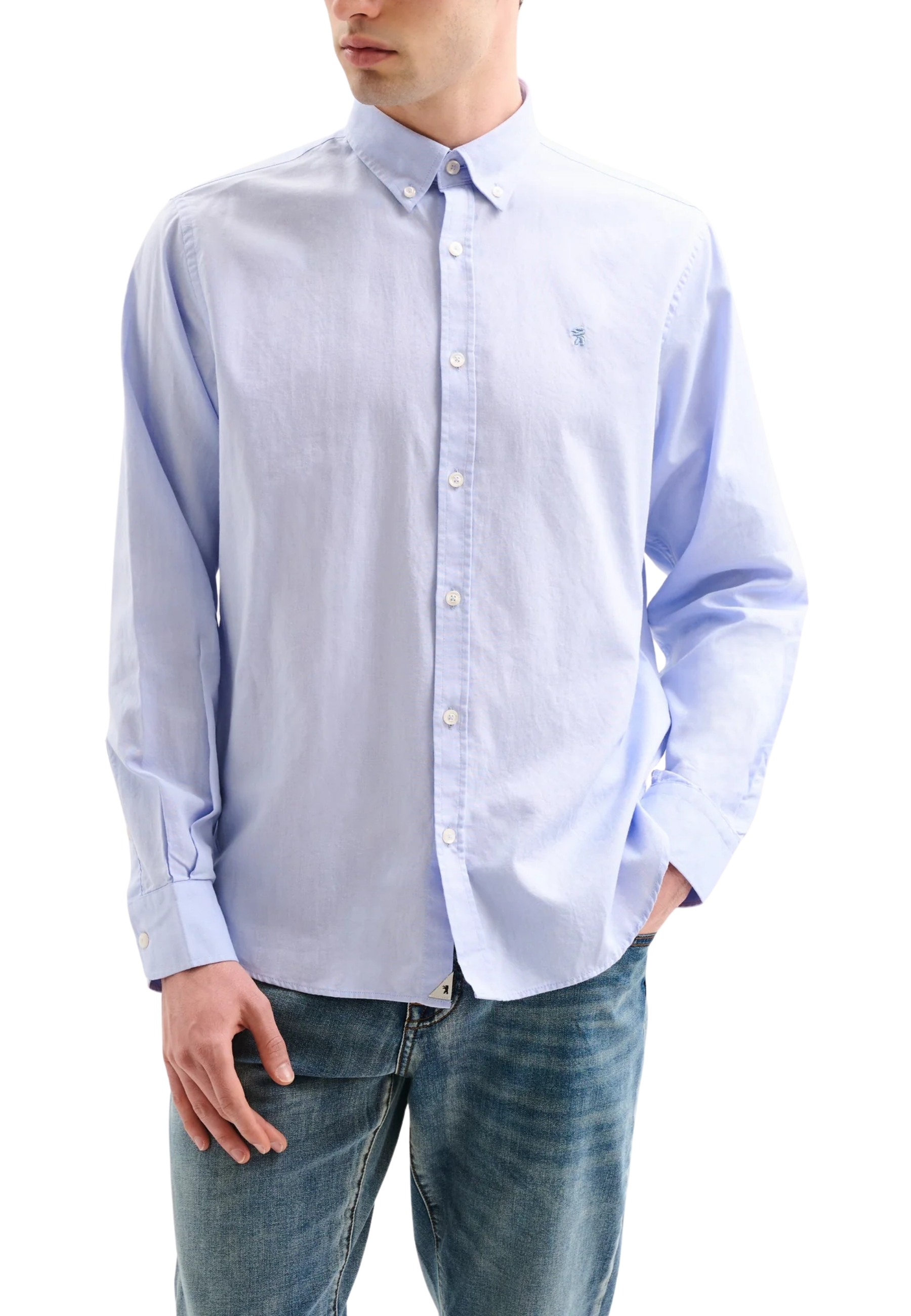 CAMICIA ELEGANTE OXFORD UOMO BLU