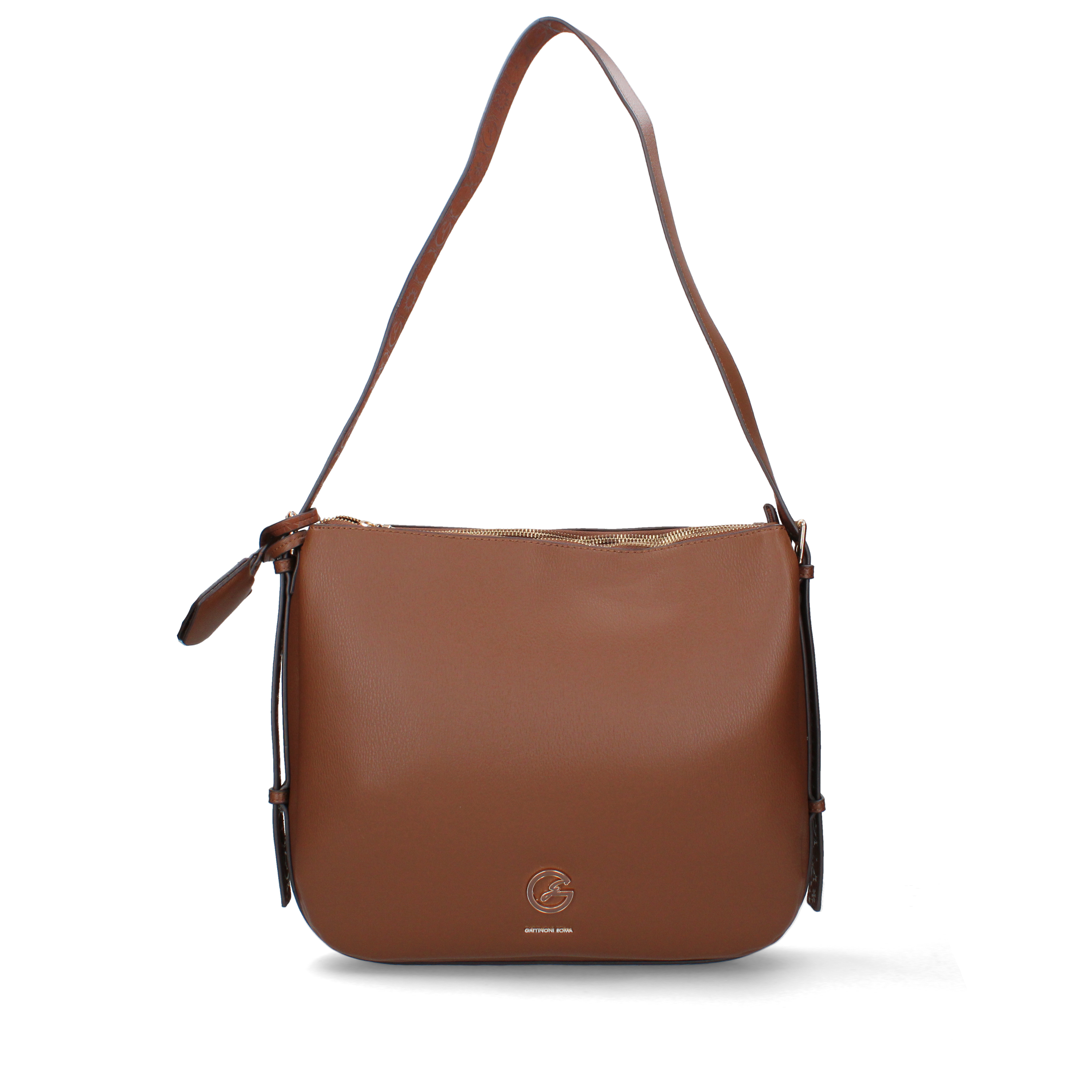 BORSA A SPALLA SQUADRATA IN ECOPELLE DONNA MARRONE