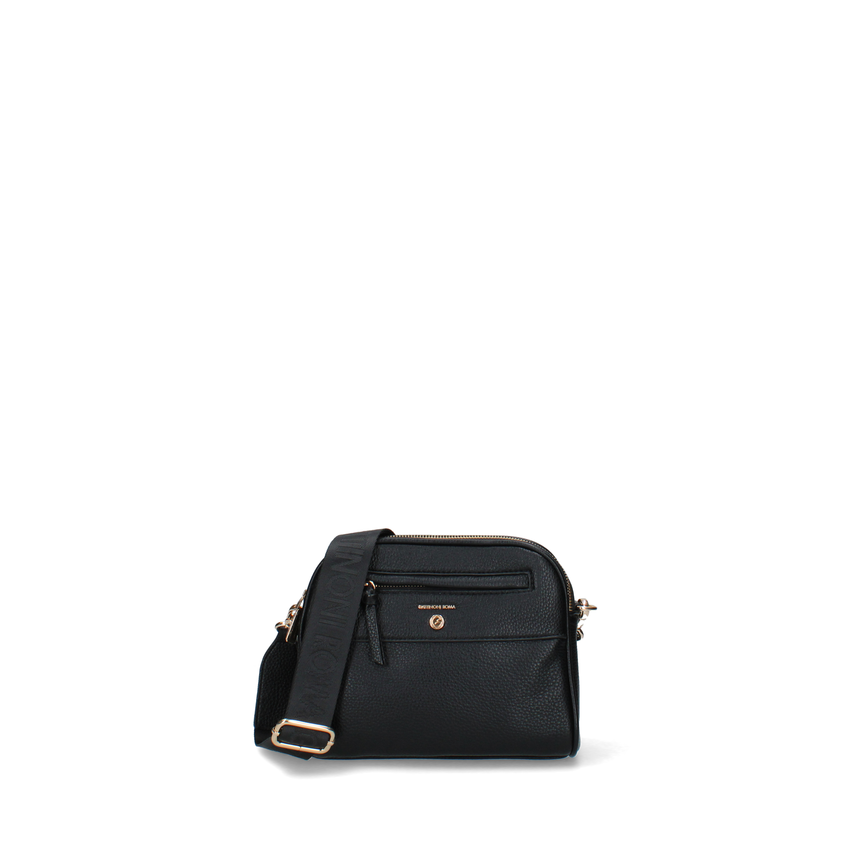 BORSA A TRACOLLA CON TASCA FRONTALE DONNA NERA