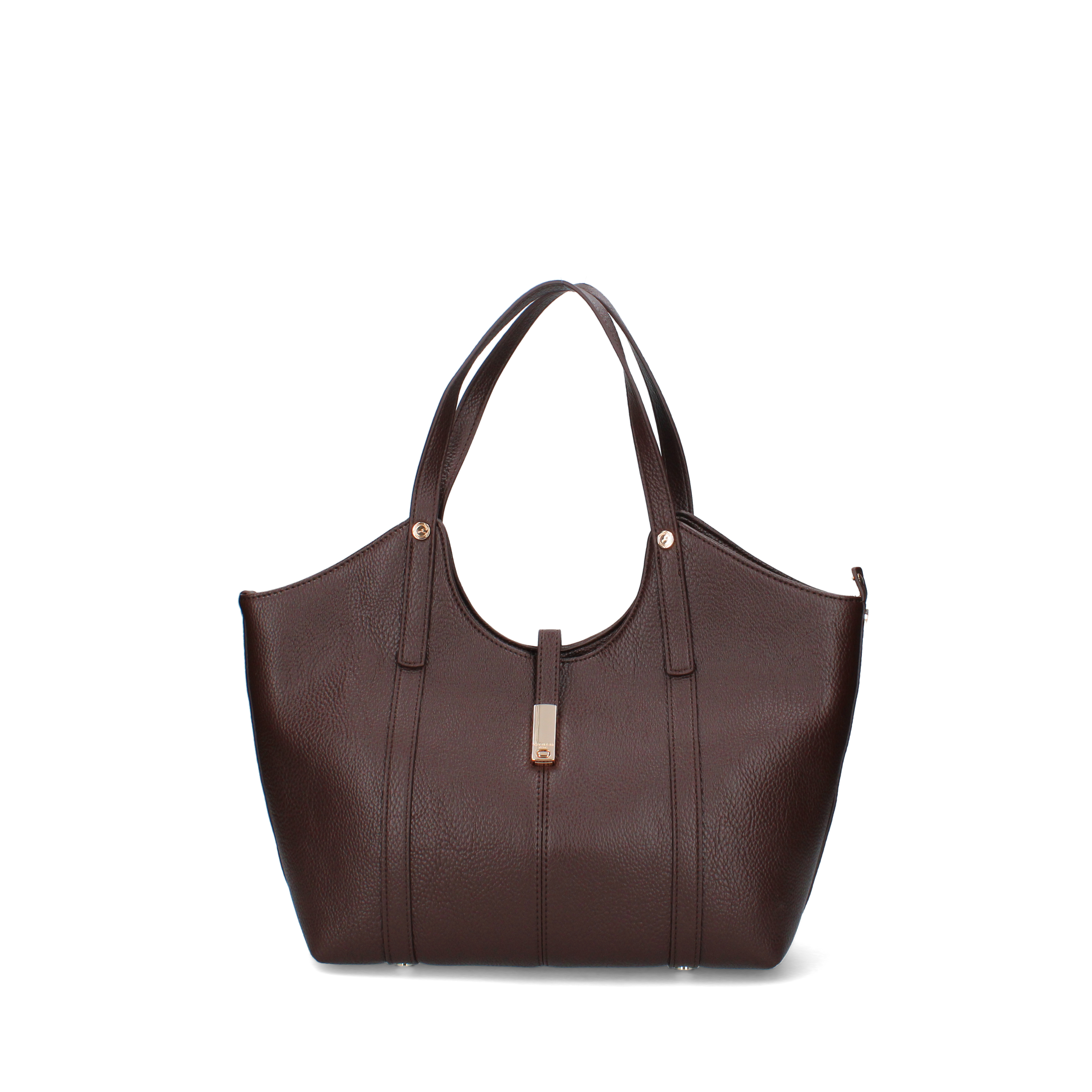 BORSA SHOPPING CHIUSURA CON FIBBIA DONNA MARRONE
