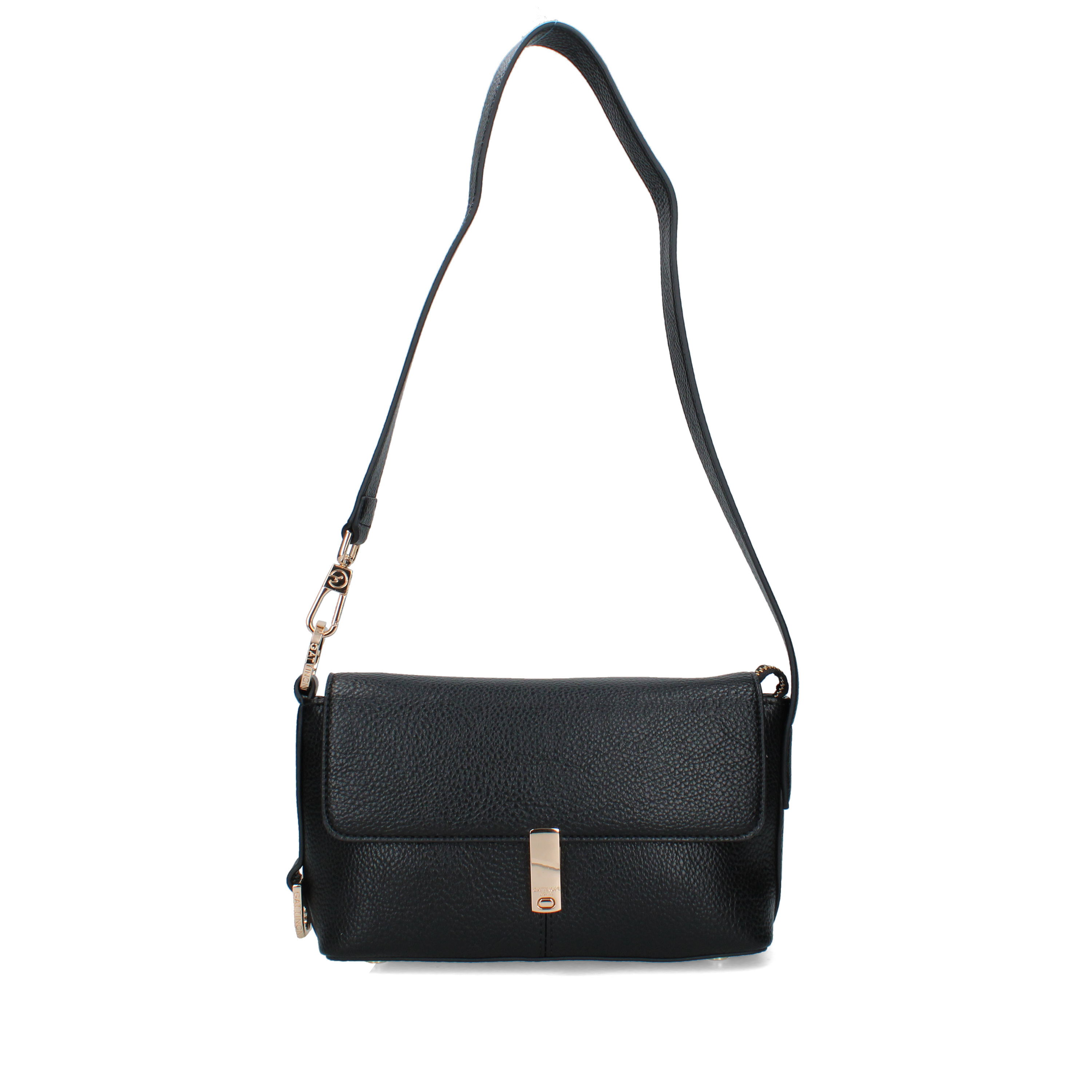 BORSA A SPALLA CHIUSURA A SCATTO DONNA NERA